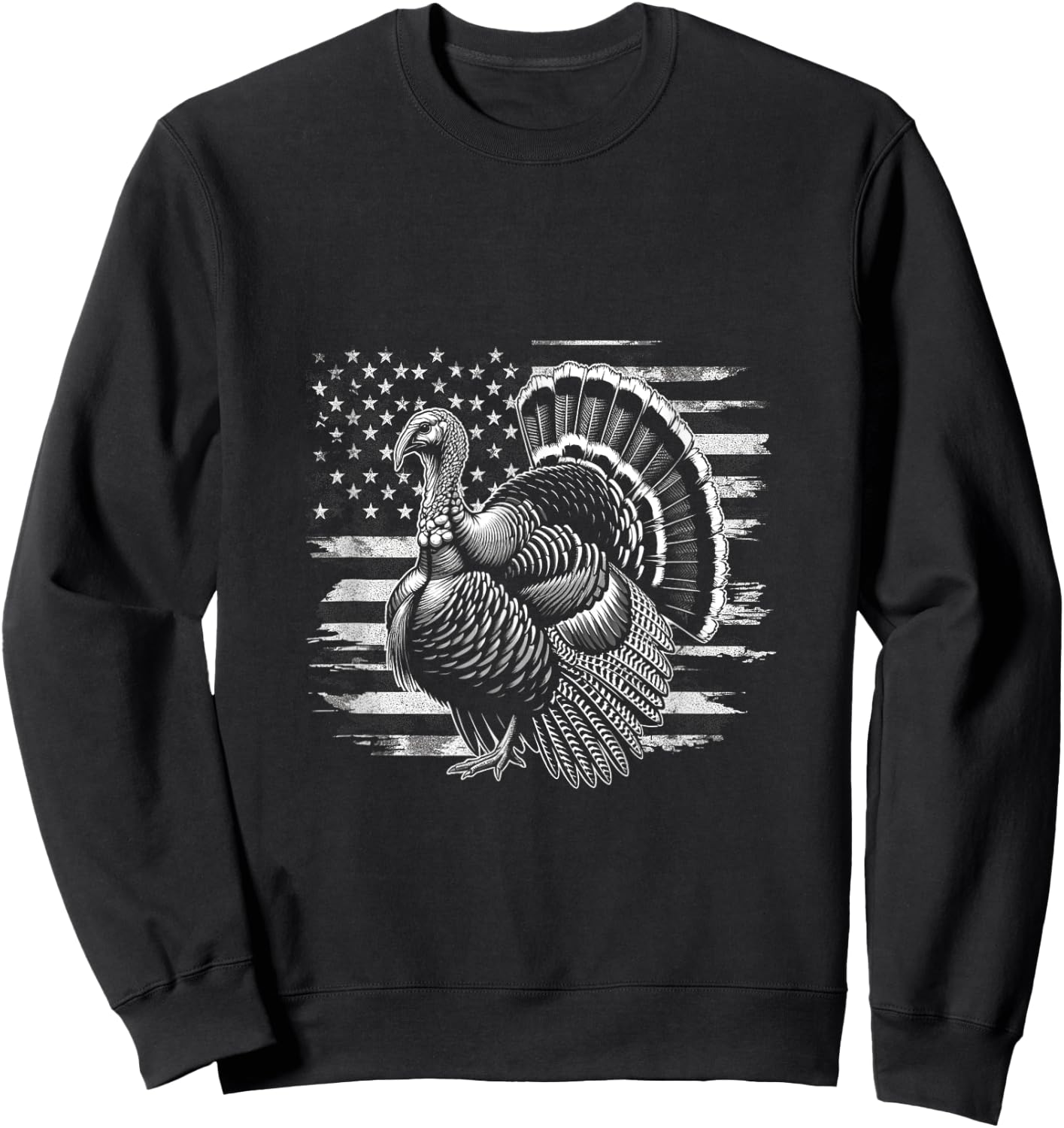 Wild Turkey American Flag USA Flag Sweatshirt - Sweatshirt | Black
