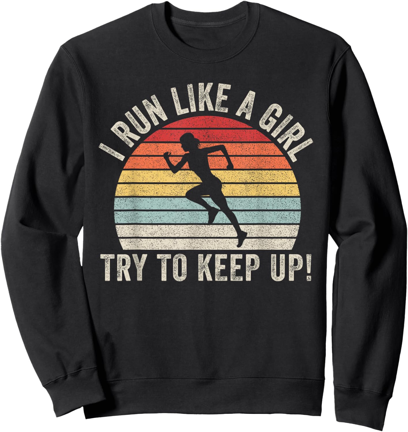 Catch Some Rays Vintage Retro Girl Women's Funny Running Sweatshirt - Sweatshirt | Black