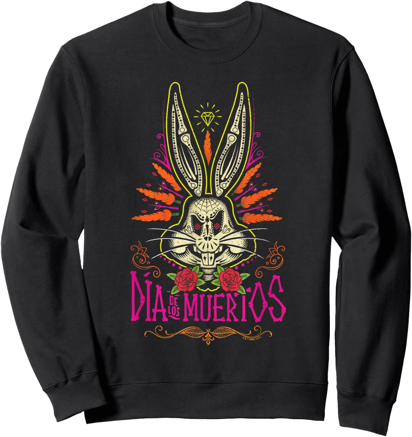 Looney Tunes Dia De Los Muertos Creepy Bugs Bunny Halloween , black, s Sweatshirt - Sweatshirt | Black