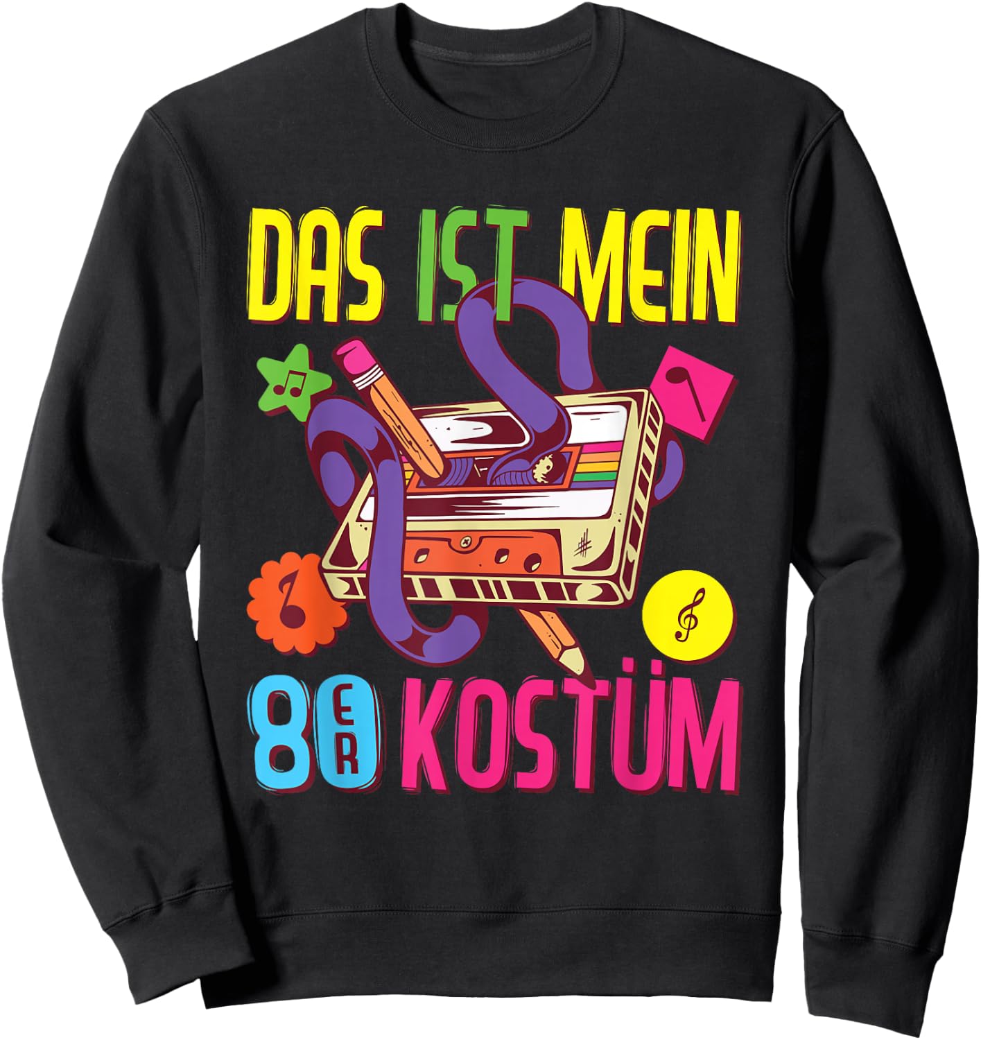 80er Jahre Outfit Damen Herren Das ist mein 80er Kostüm 1980 Sweatshirt - Sweatshirt | Black