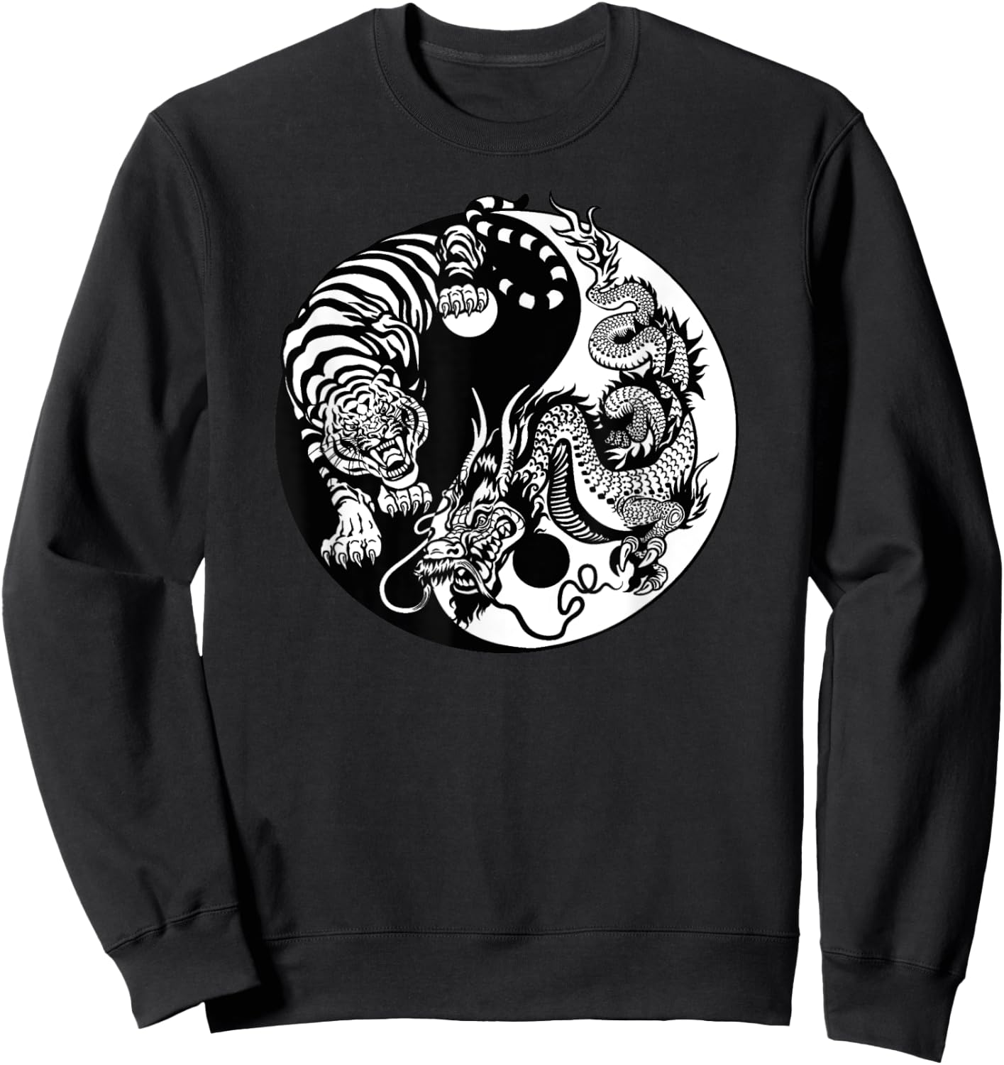 Yin Yang Dragon Tiger Sweatshirt - Sweatshirt | Black