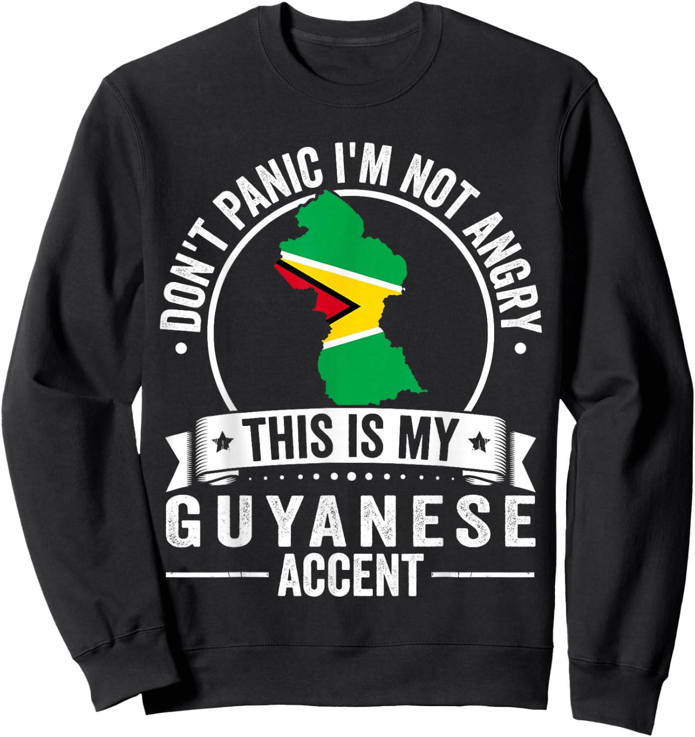 Guyanese Roots Outfit Funny Guyana Heritage Men Women Sweatshirt - Sweatshirt | Black