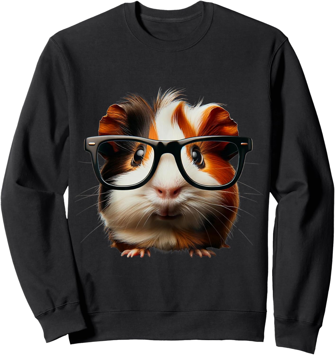 Niedliches Meerschweinchen mit Brillendesign Sweatshirt - Sweatshirt | Black