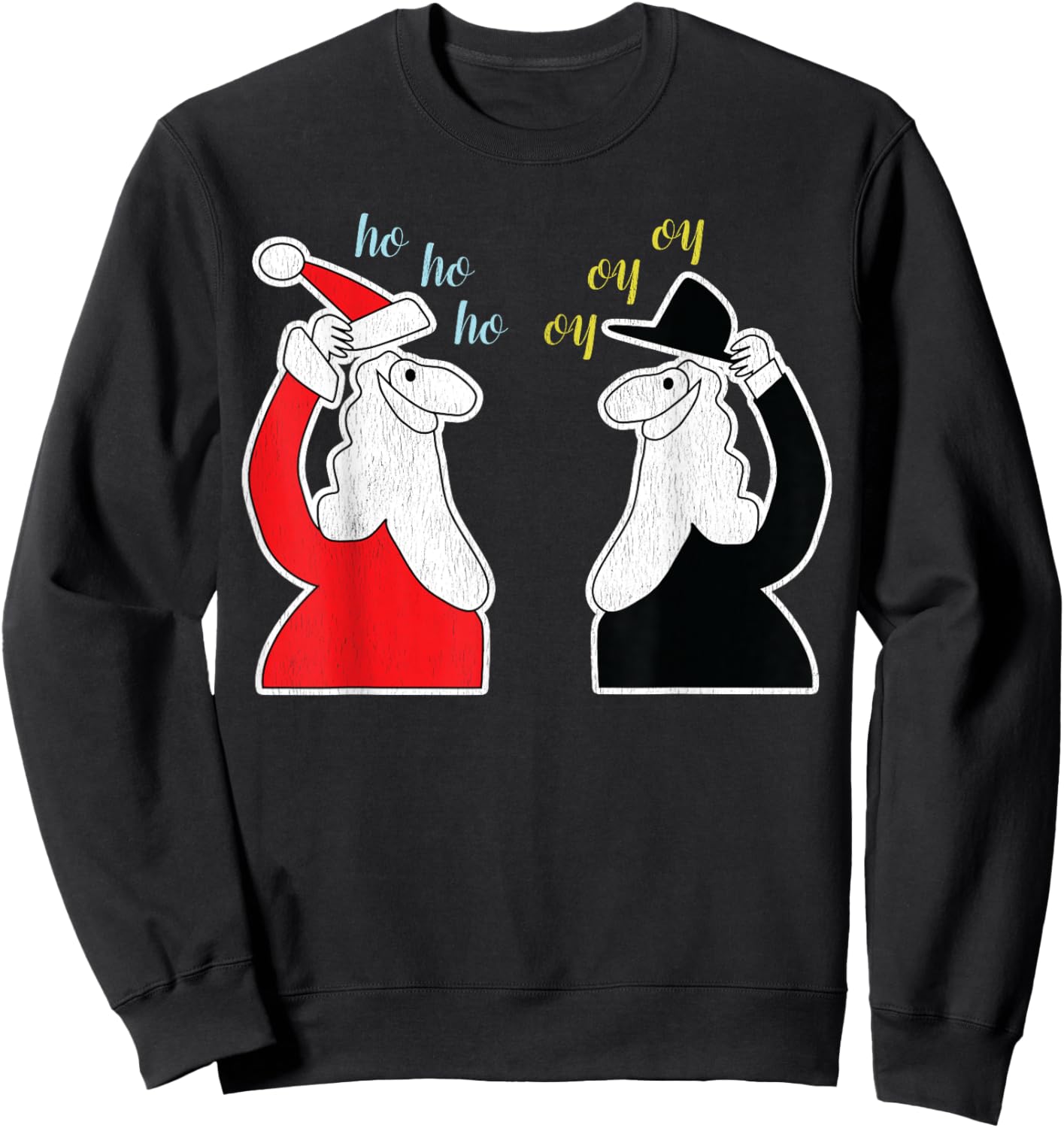 Santa Claus And The Rabbi Funny Christmas Sweatshirt - Sweatshirt | Black