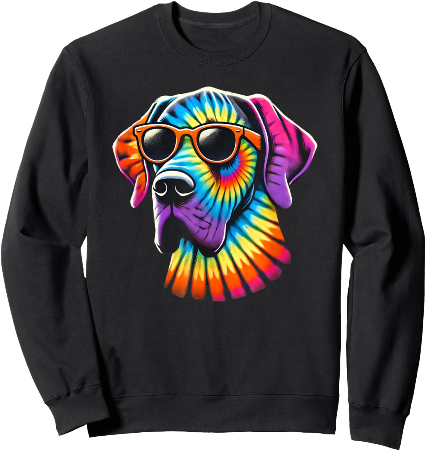 Tie Dye Art Sunglasses Great Dane Mastiff Great Danes Sweatshirt - Sweatshirt | Black