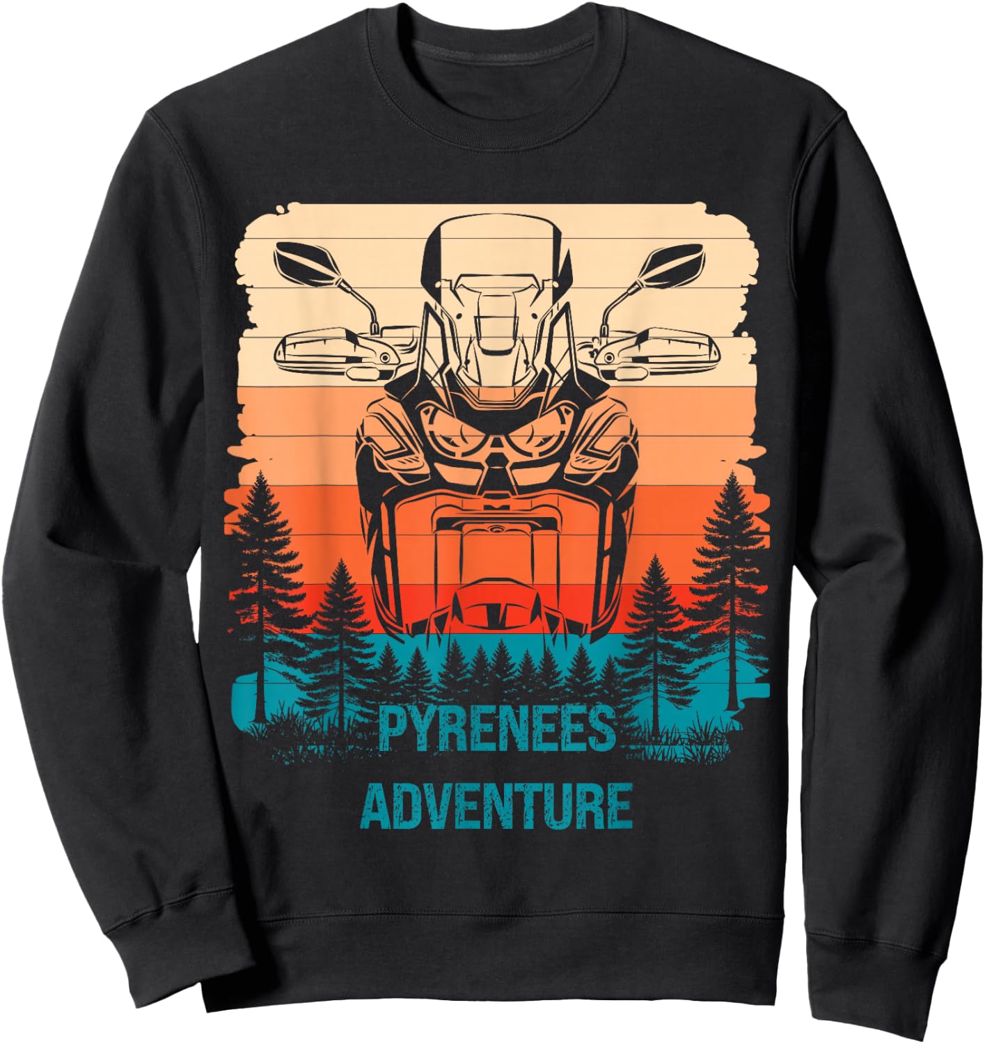 Pyrenees Twin Adventure Rider CRF Edition Biker Travel Retro , Black, S Sweatshirt - Sweatshirt | Black
