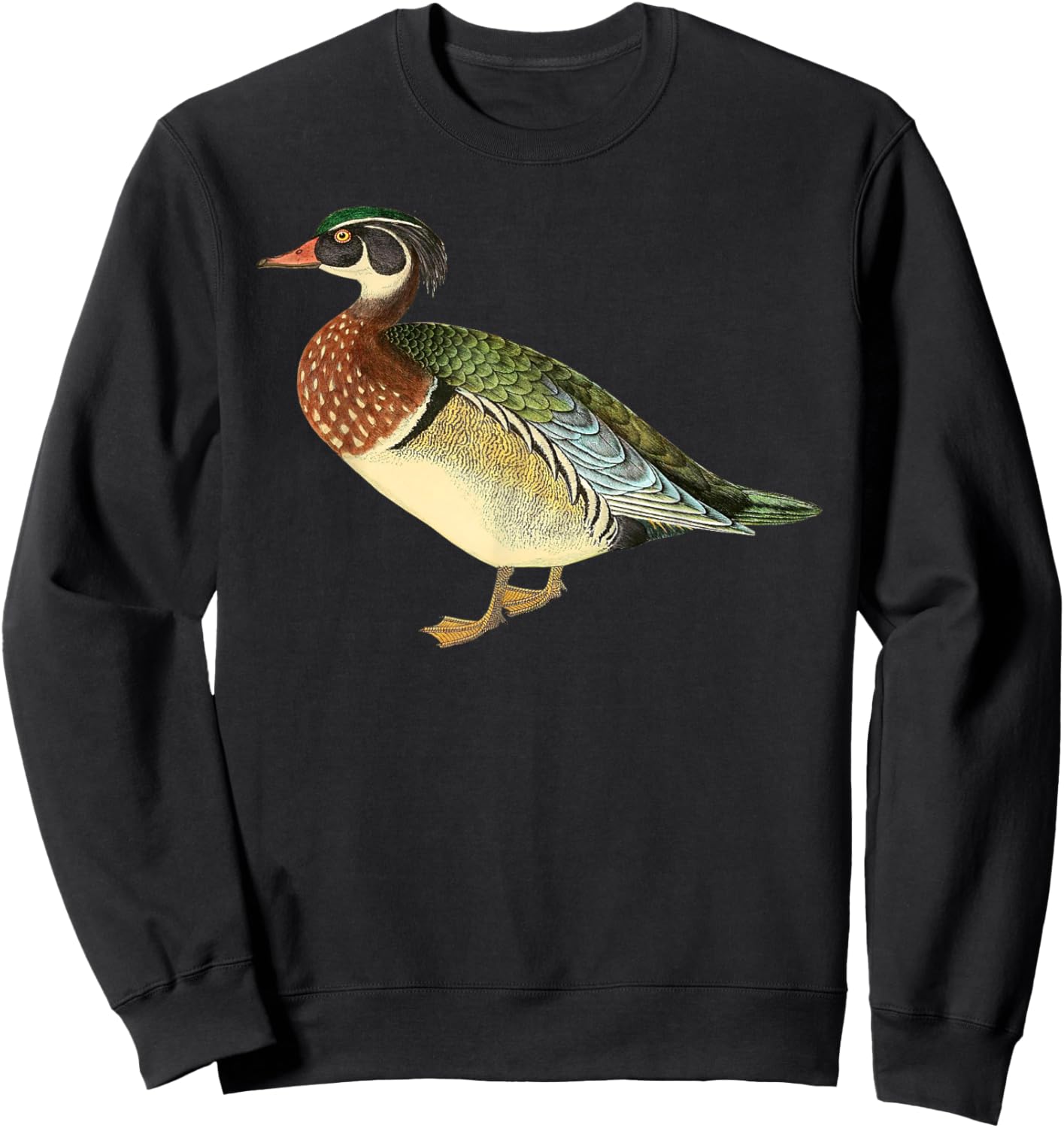 Duck Cute Vintage Duck Graphic Wood Duck Be the Sweatshirt - Sweatshirt | Black