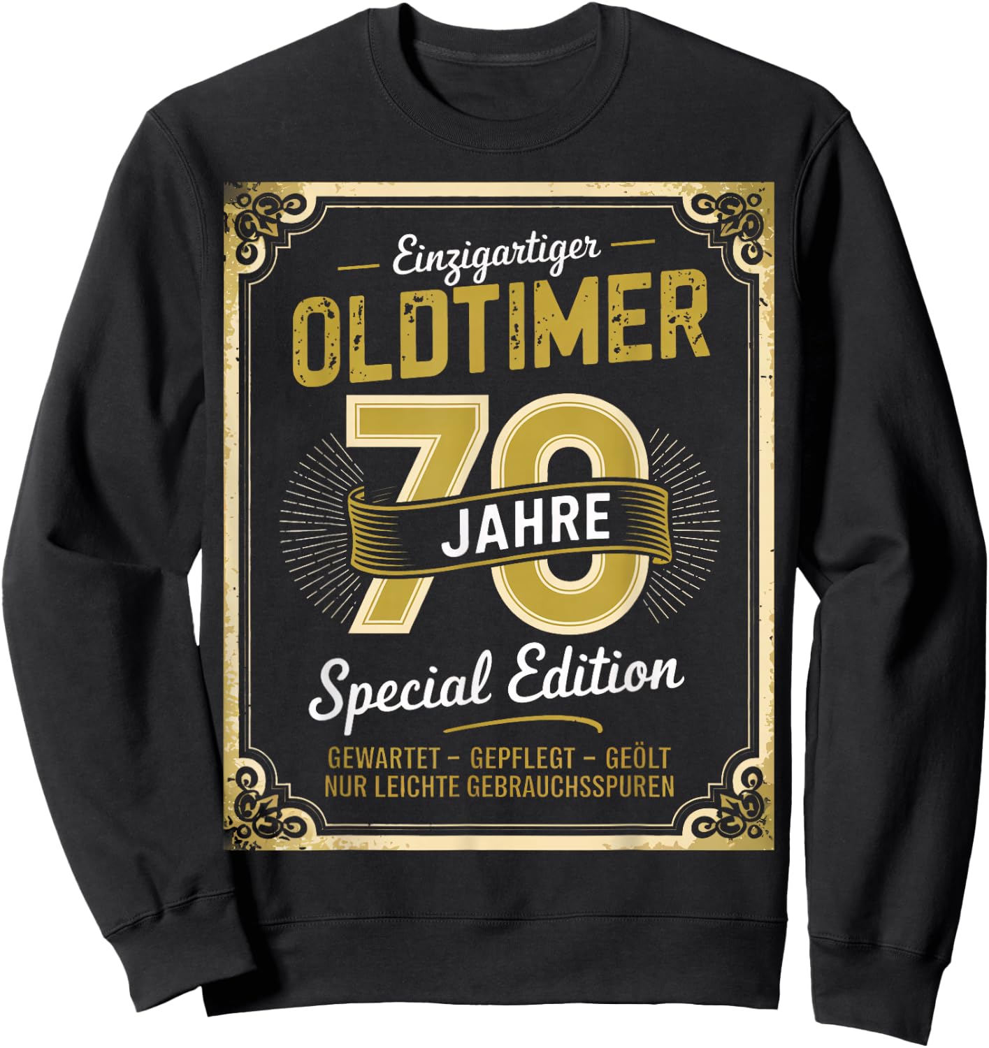 70th Birthday Man Woman 70 Years 1954 Decorative Funny Gift , black Sweatshirt - Sweatshirt | Black