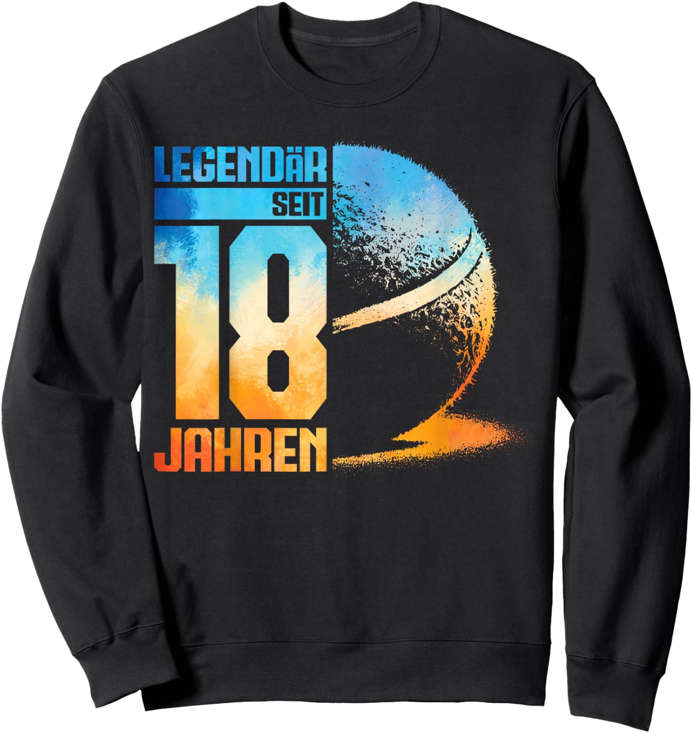 18th Birthday Decoration Tennis Player 18 Years Boy , black, S Sweatshirt - Sweatshirt | Black