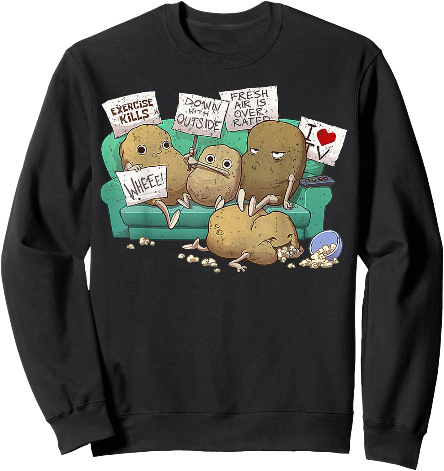 Vintage Couch Potato Club Sweatshirt - Sweatshirt | Black