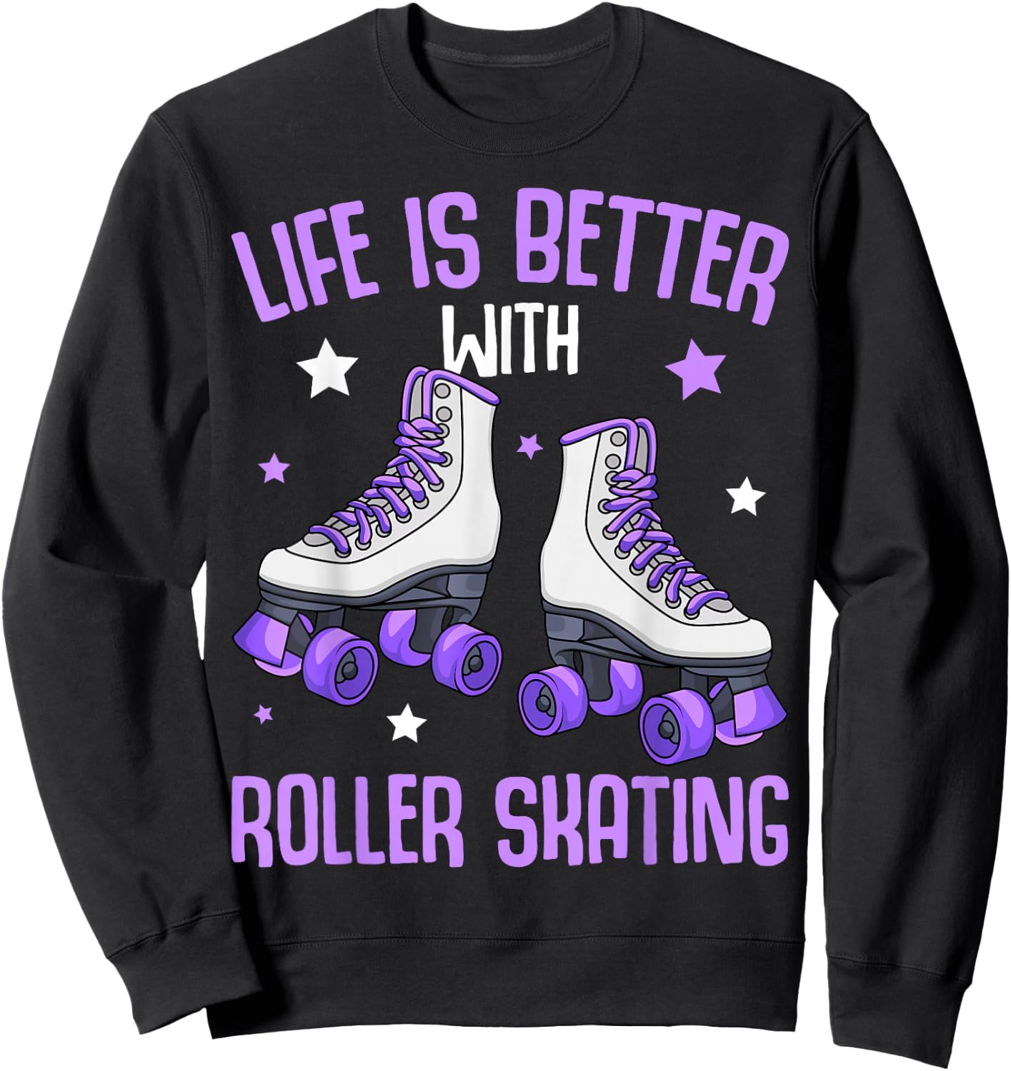 Roller Skates Girls Roller Girl Roller Skates Sweatshirt - Sweatshirt | Black