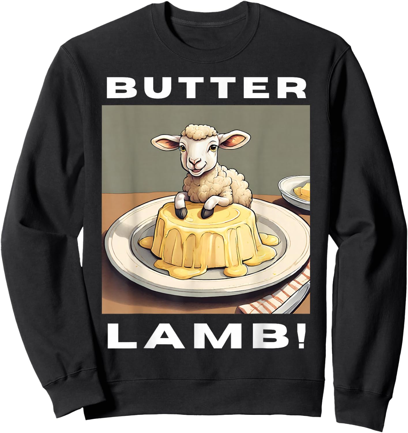 Buffalo Traditions NY And Easter Polish Culture Butter Lamb Sweatshirt - Sweatshirt | Black