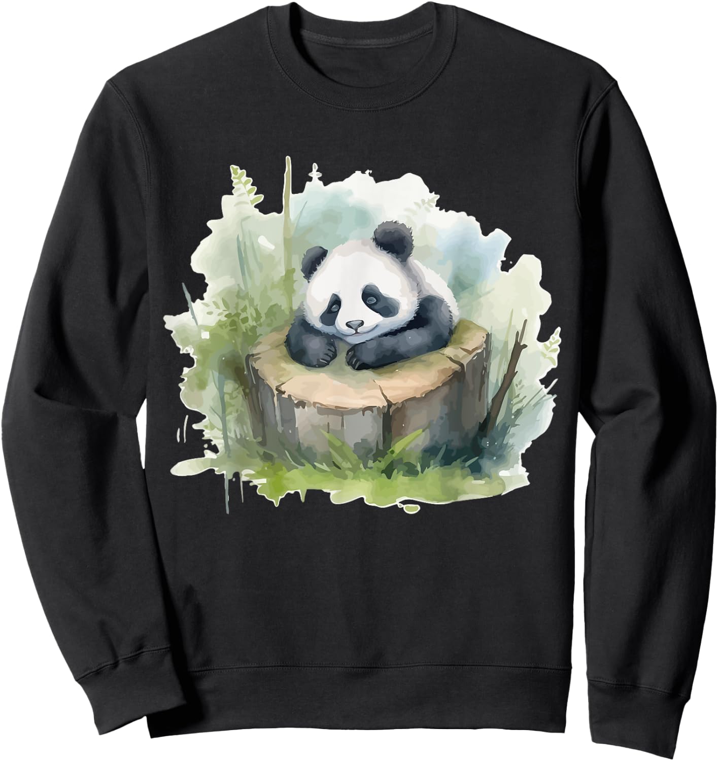 Watercolor Panda Sweatshirt - Sweatshirt | Black