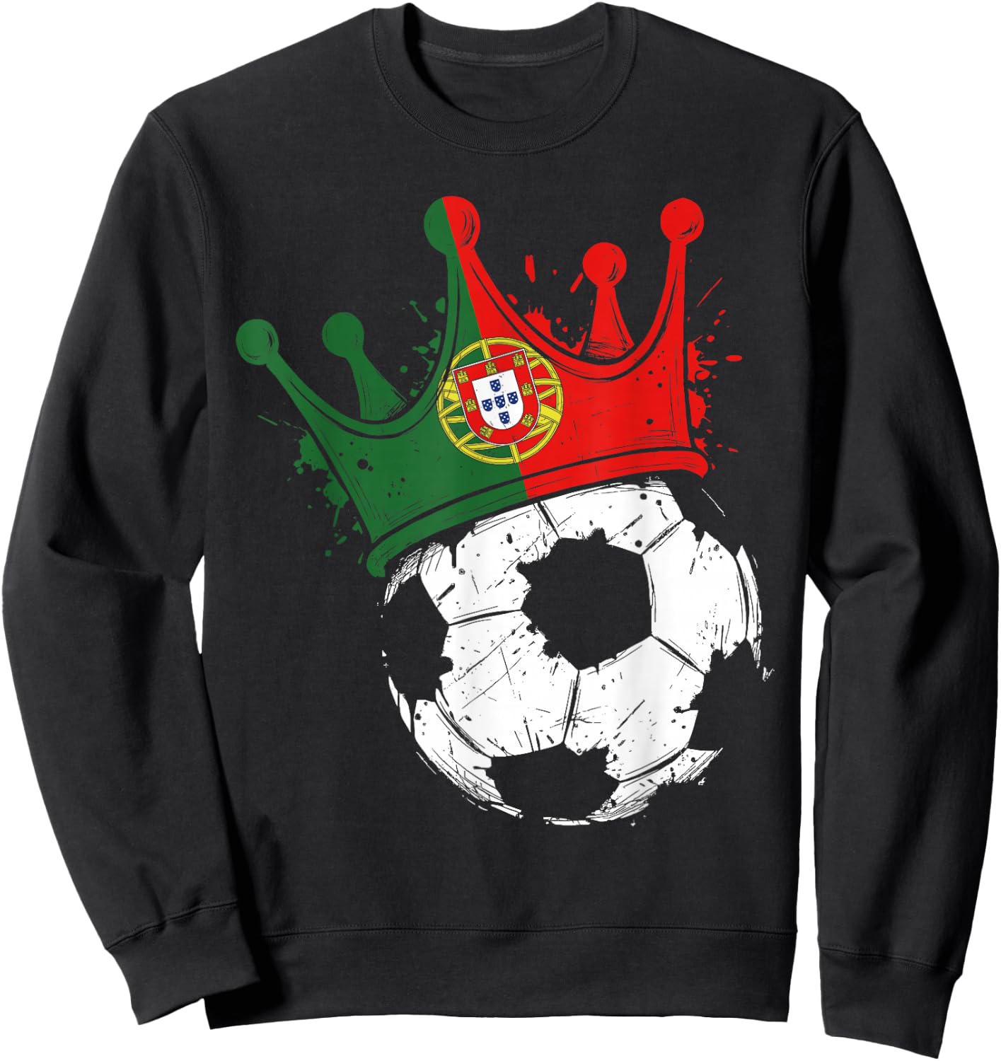 Portuguese Flag Novelty Portugal Sweatshirt - Sweatshirt | Black