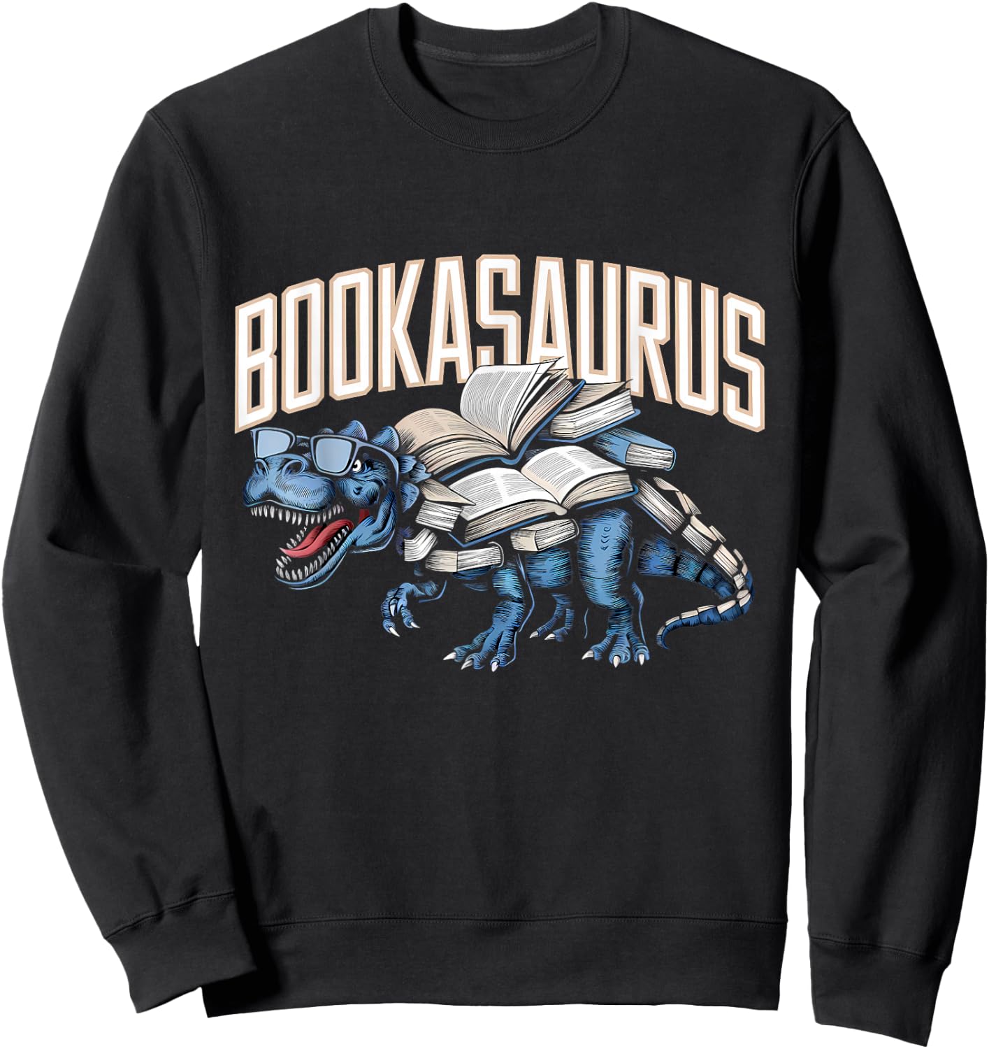 Book Dinosaur Bookworm T-Rex Dino Reading Books Funny Book Sweatshirt - Sweatshirt | Black