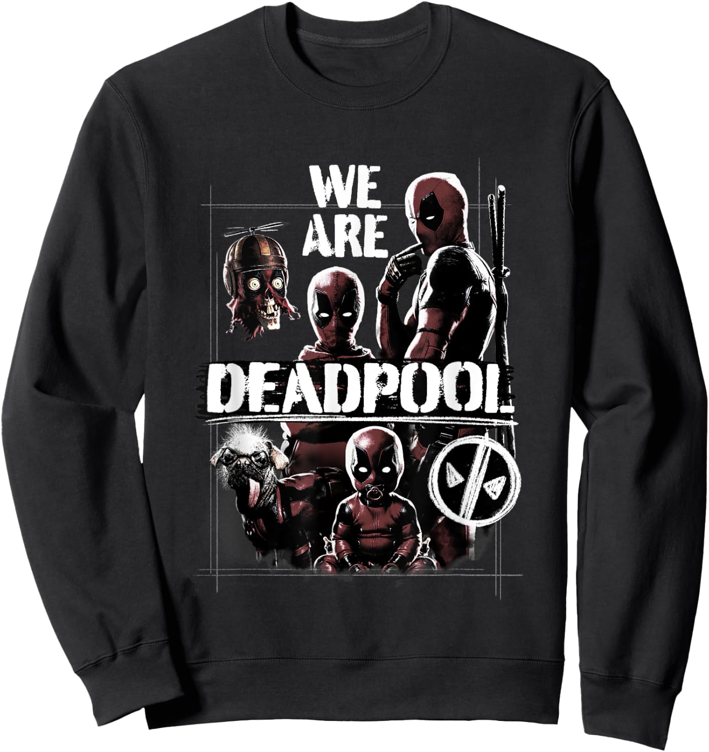 Marvel Deadpool & Wolverine We Are Deadpool Group Shot , Black, S Sweatshirt - Sweatshirt | Black