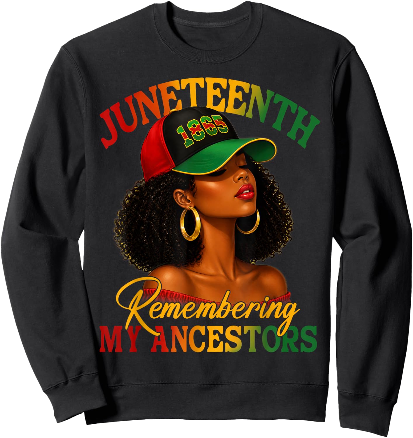 Juneteenth Remembering My Ancestors Black Women Black Queen Sweatshirt - Sweatshirt | Black