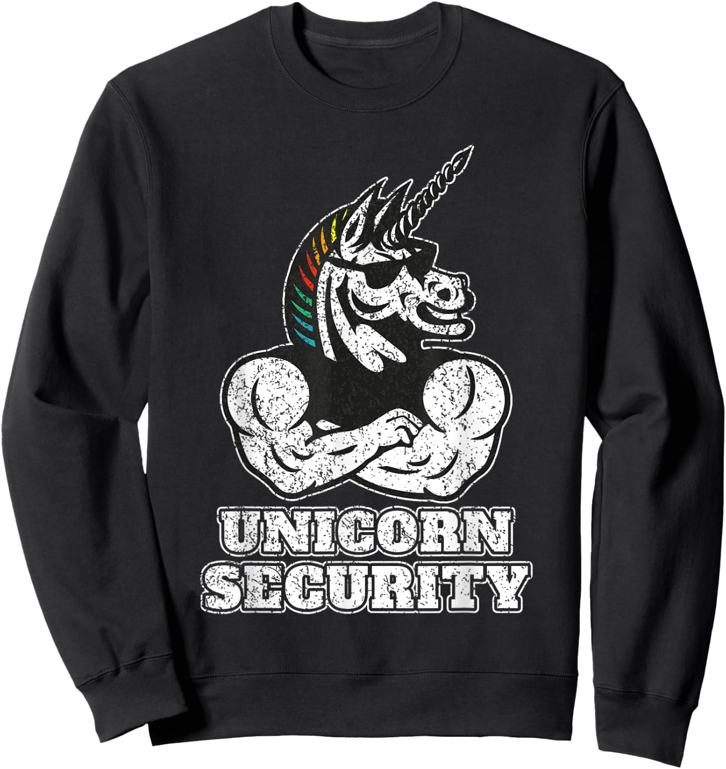 Unicorn Security I Unicorn Lover Muscular I Unicorn Security Sweatshirt - Sweatshirt | Black