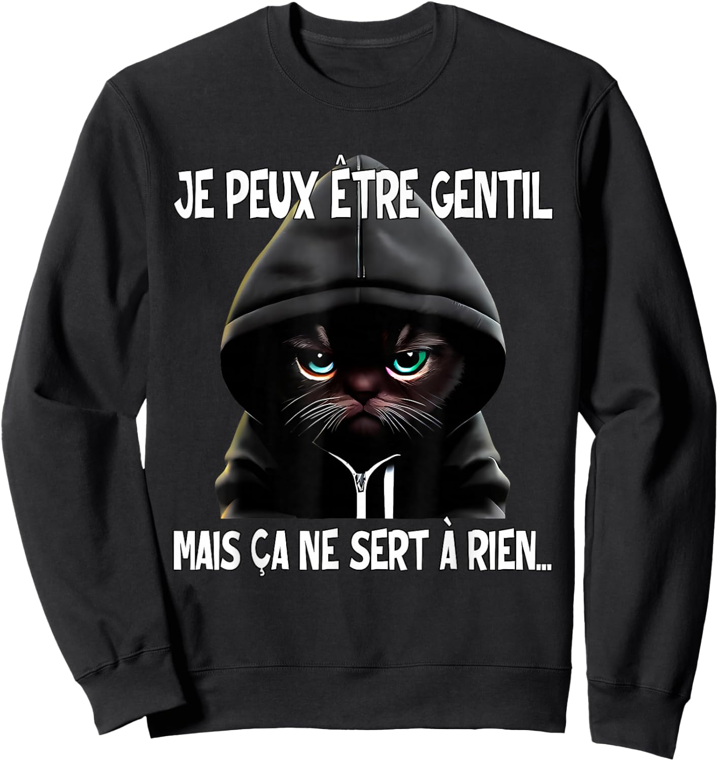 Je Peux être Gentil mais ça ne Sert à Rien Sweatshirt - Sweatshirt | Black