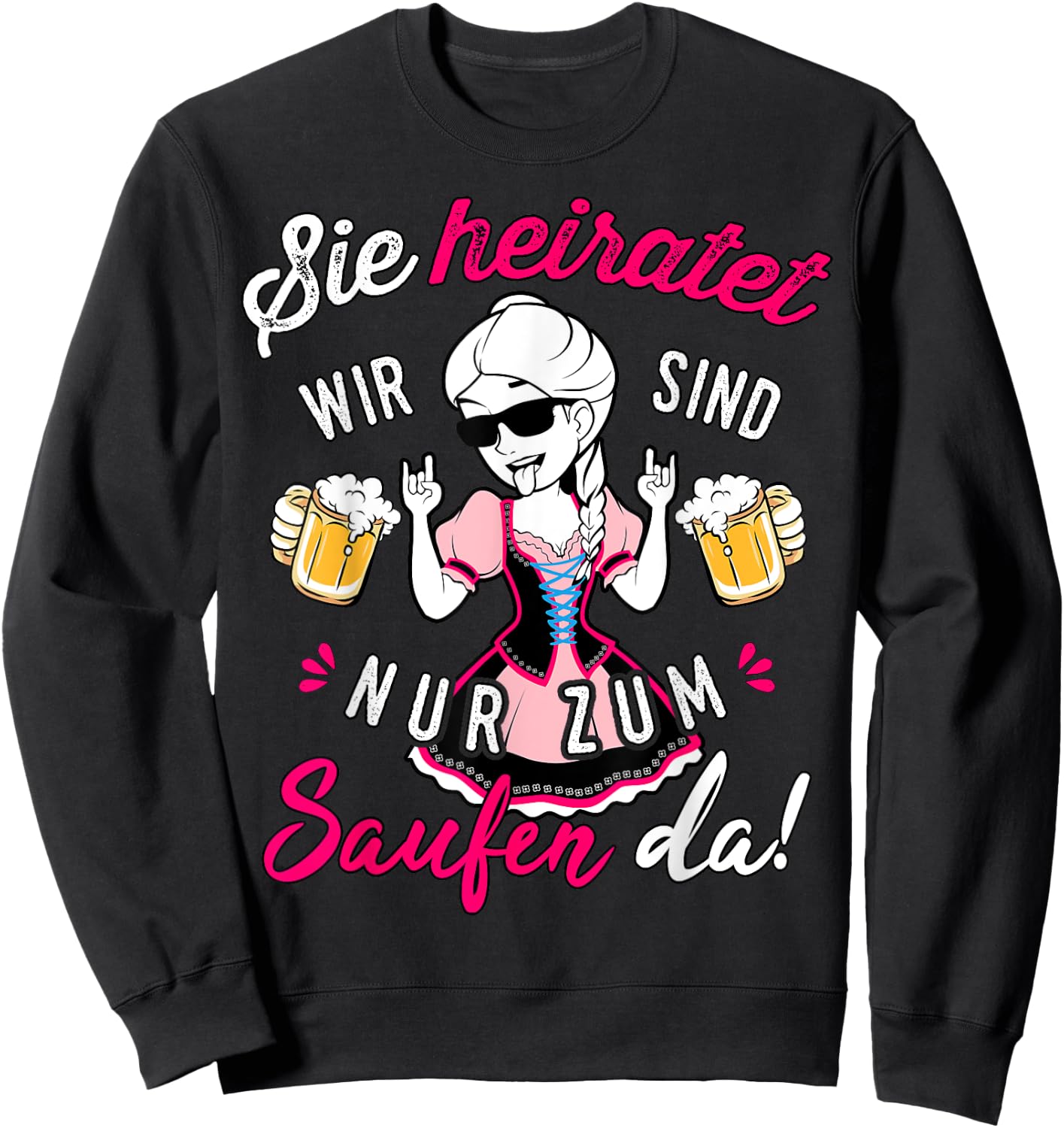 Team Bride Outfit JGA Women's Hen Night , black Sweatshirt - Sweatshirt | Black