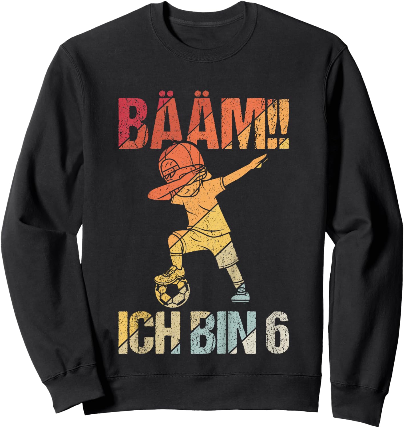 BÄÄM Ich bin 6 Dabbing Geburtstagsshirt 6 Jahre Jungs Sweatshirt - Sweatshirt | Black