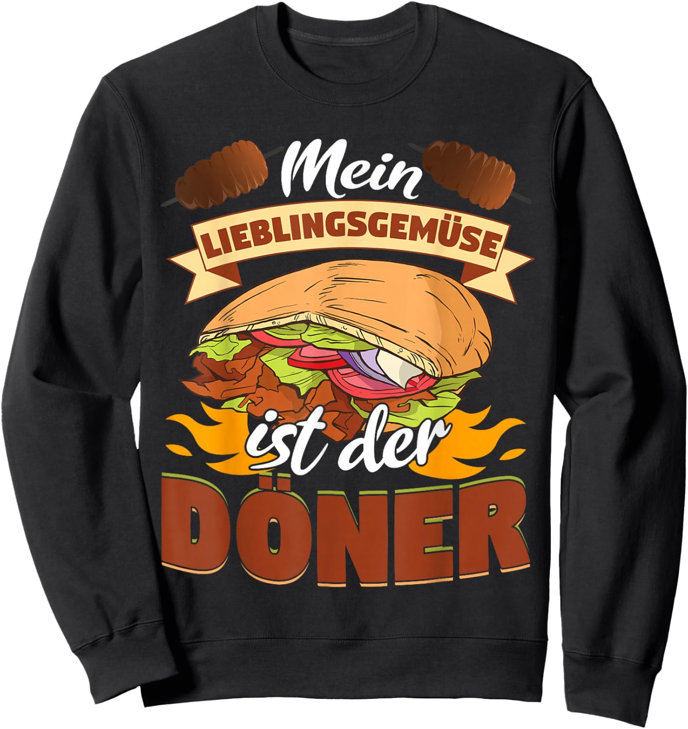 Döner Dürum Mein Lieblingsgemüse ist der Döner Sweatshirt - Sweatshirt | Black