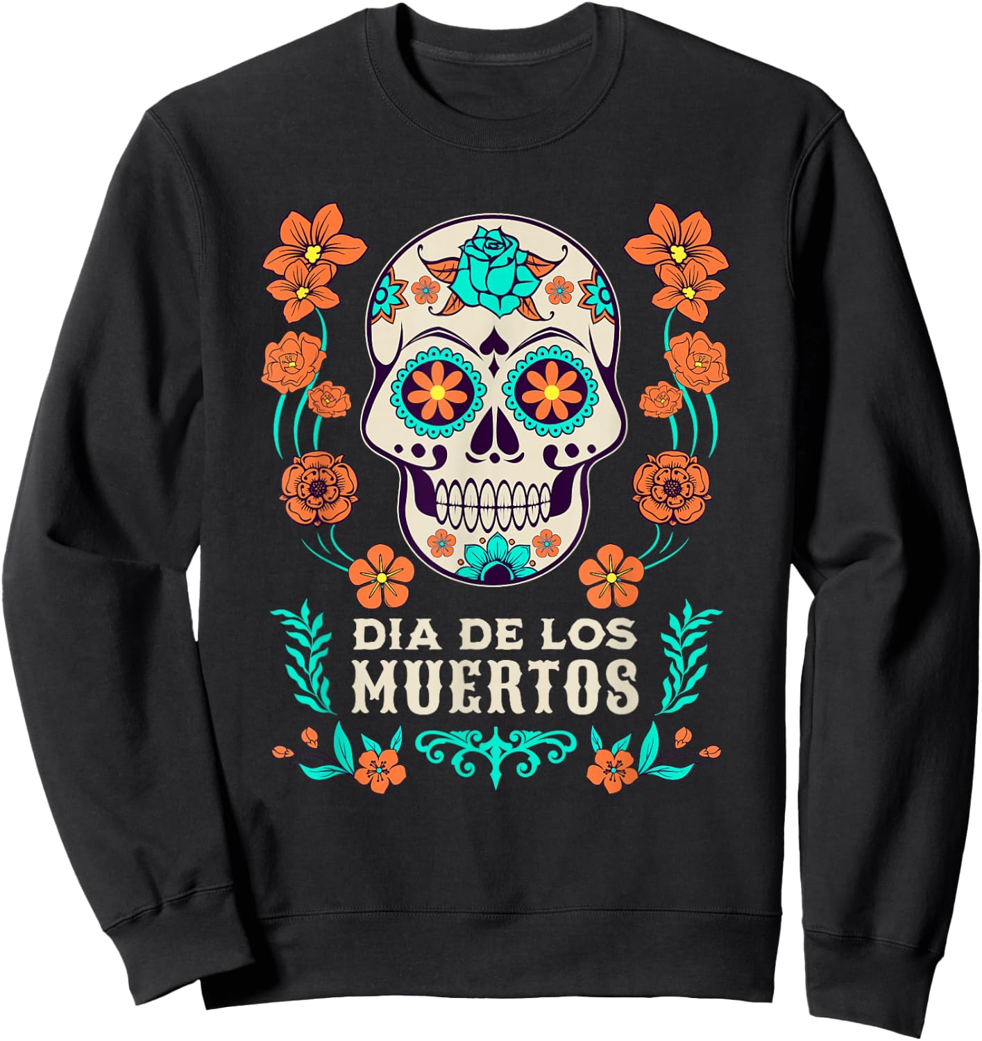 Dia De Los Muertos Mexiko Sugar Skull Sweatshirt - Sweatshirt | Black