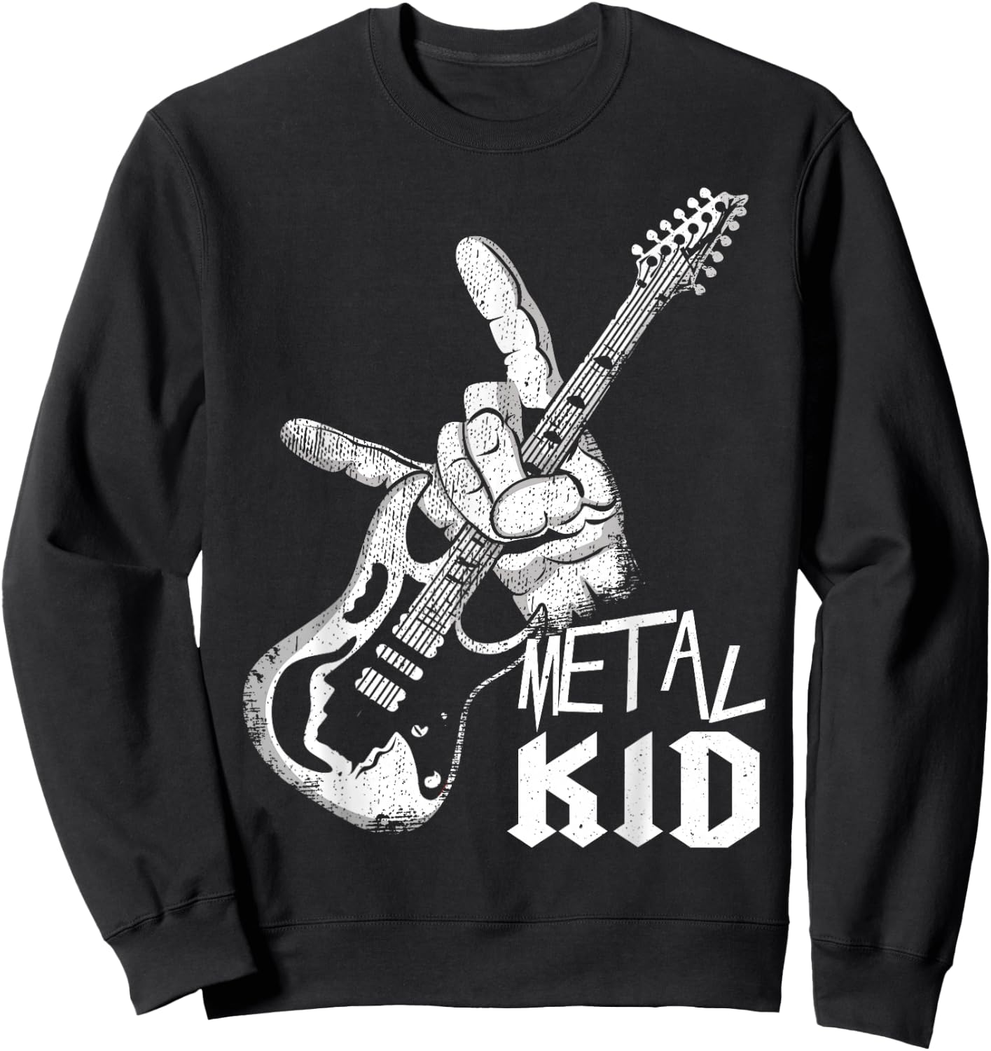 Rocker Hand Sign Metal Music Lover Guitarist Rock Metal Kid , black Sweatshirt - Sweatshirt | Black