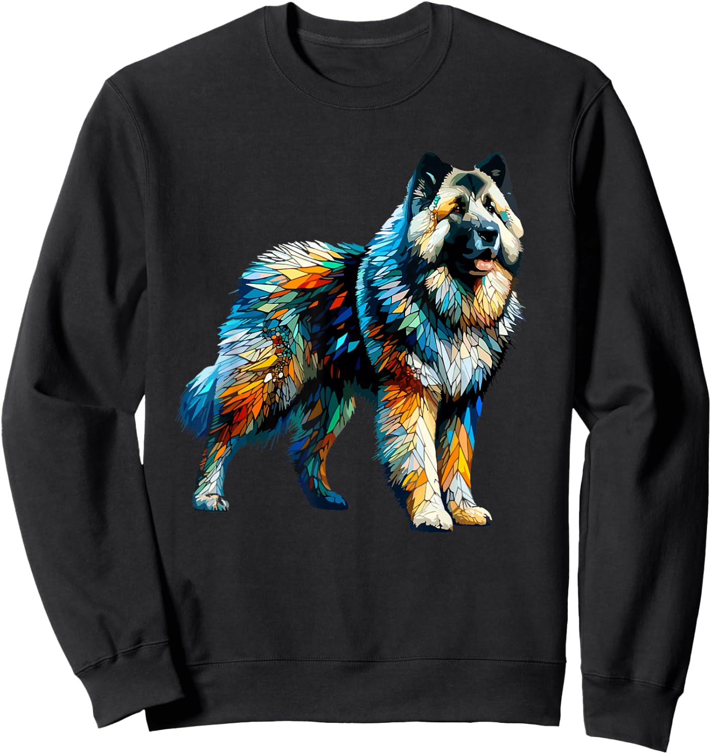 Polygon Art Caucasian Shepherd Dog Caucasian Ovcharka Sweatshirt - Sweatshirt | Black