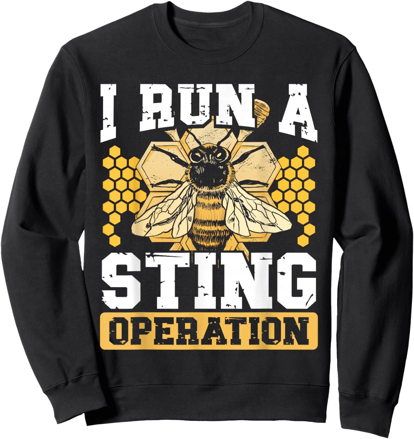 Beekeeping Enthusiast Artistic Honeycomb Queen Insect Bee Sweatshirt - Sweatshirt | Black