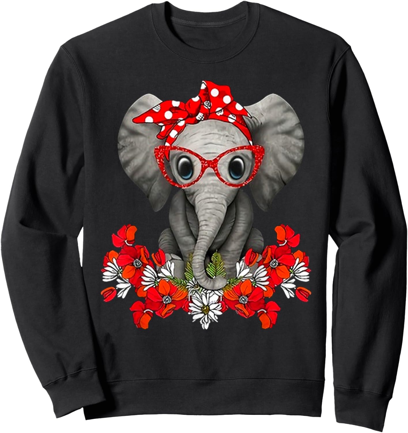 Save The Elephants Elephant mom red bow woman Sweatshirt - Sweatshirt | Black