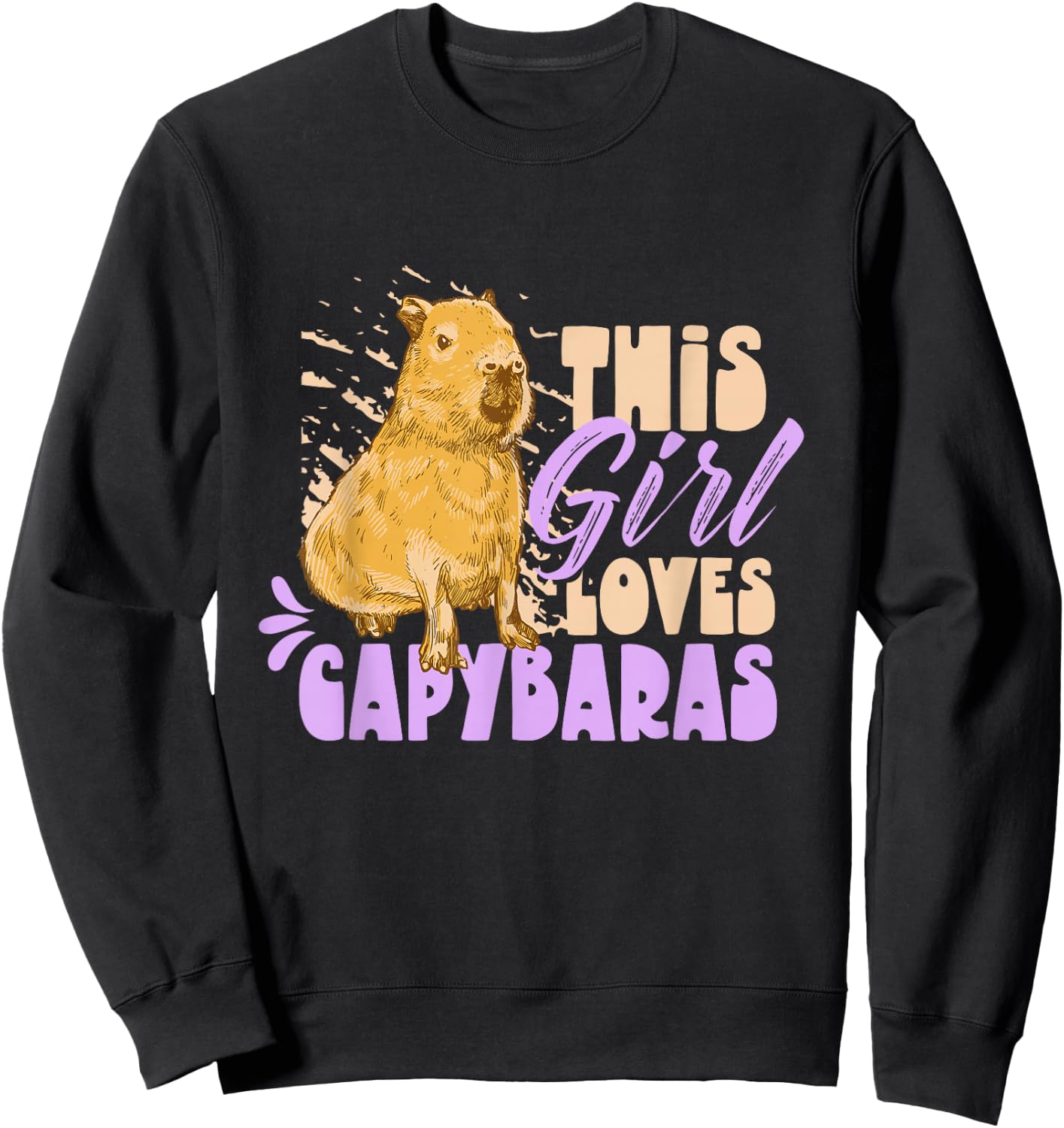 This Girl Loves Capybaras Capybara Water Pig Animal Sweatshirt - Sweatshirt | Black