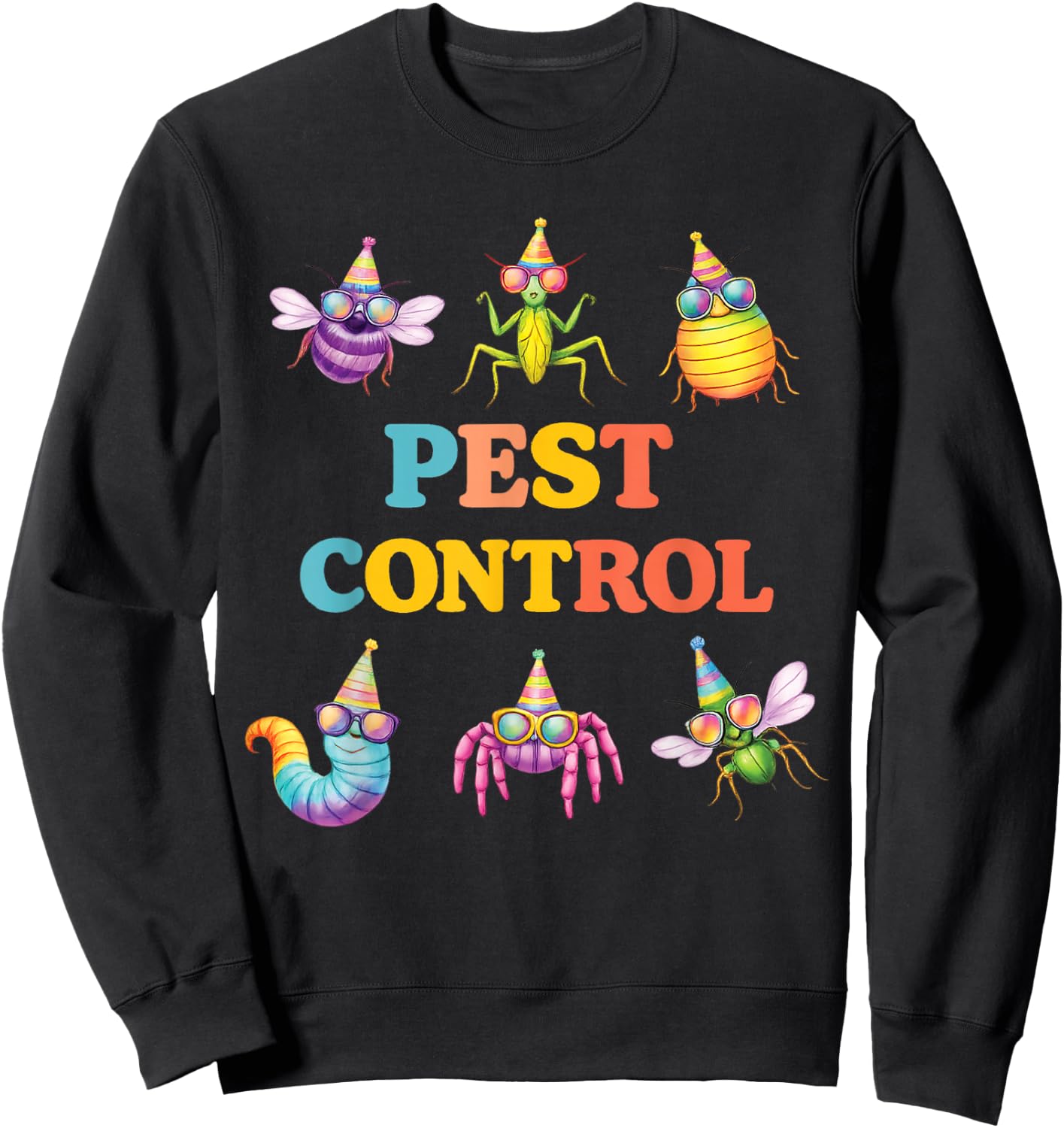 Insect Birthday Bug Pest Control Kids Party Funny Insects Sweatshirt - Sweatshirt | Black