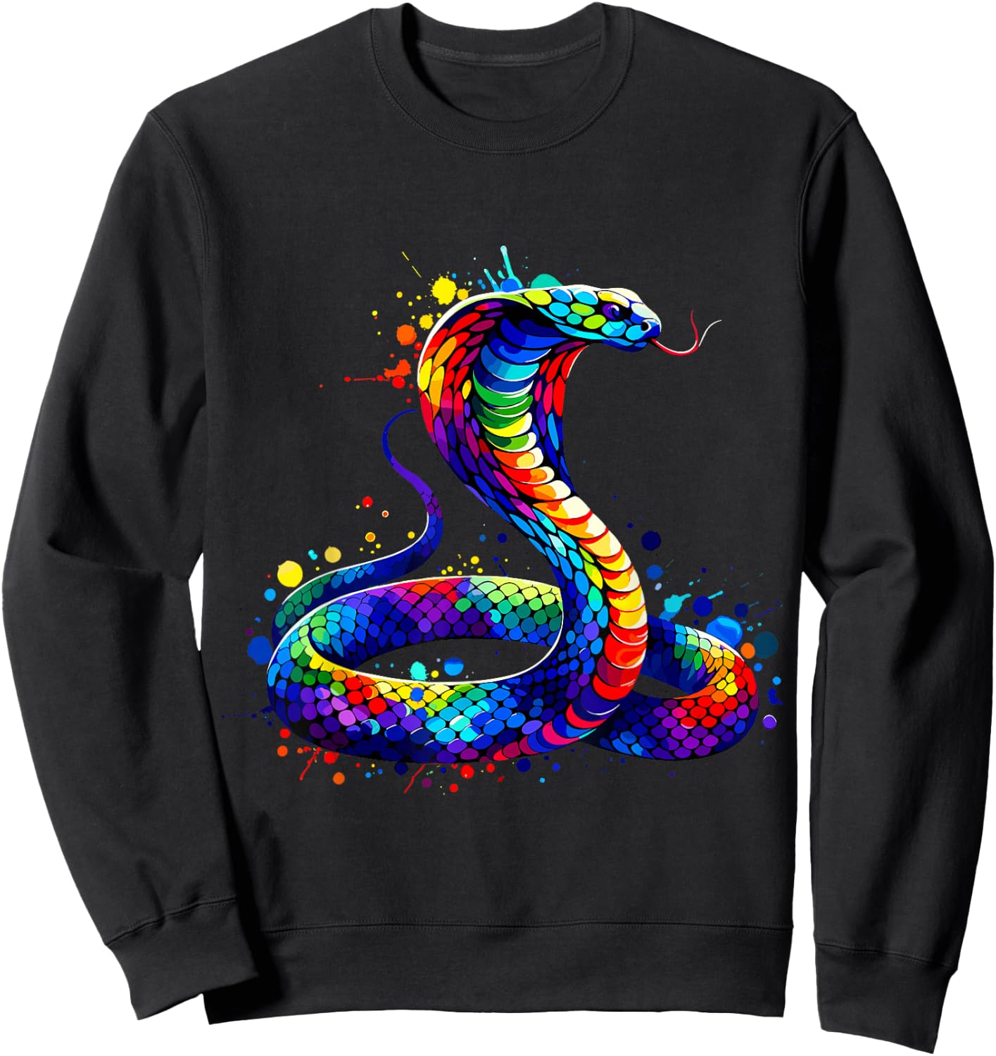Splash Art Cobra Snake Cobras Sweatshirt - Sweatshirt | Black