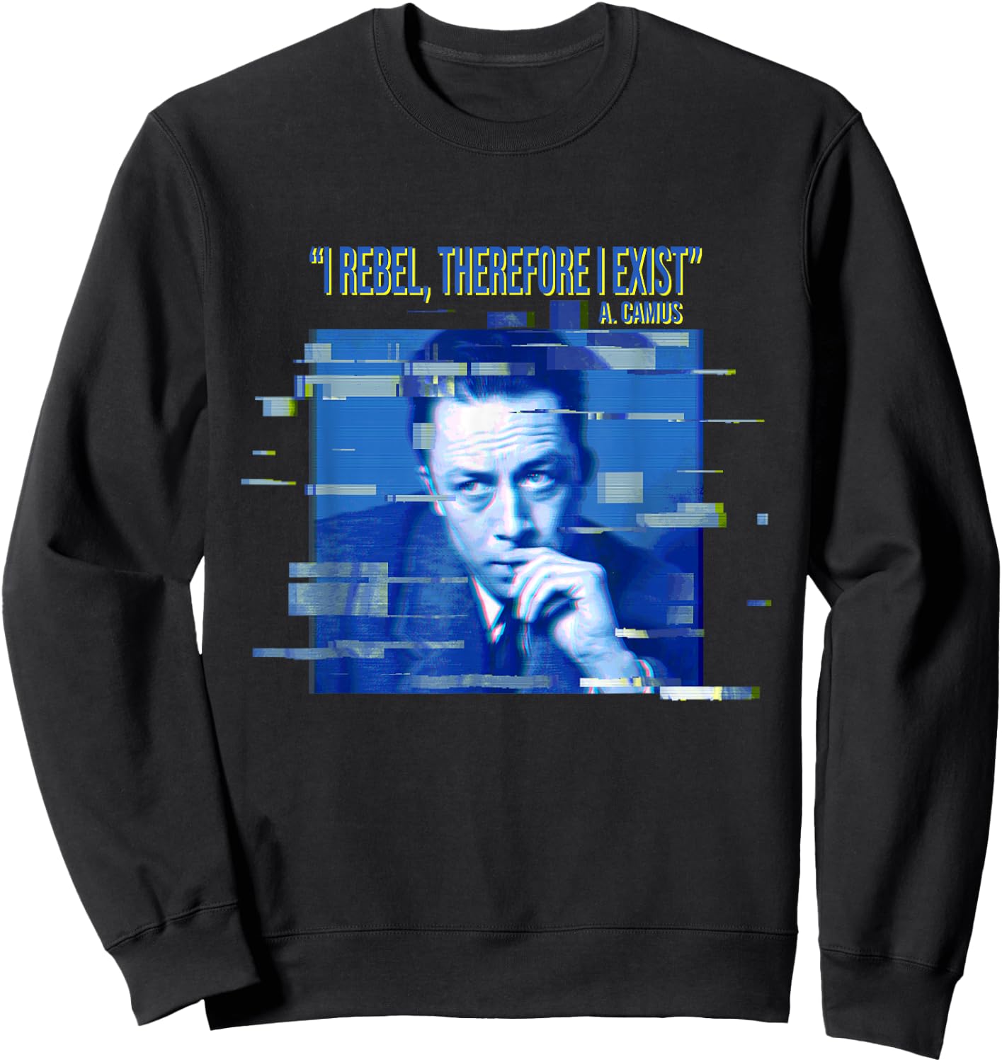 Camus: I rebel, that's why I exist. Sweatshirt - Sweatshirt | Black