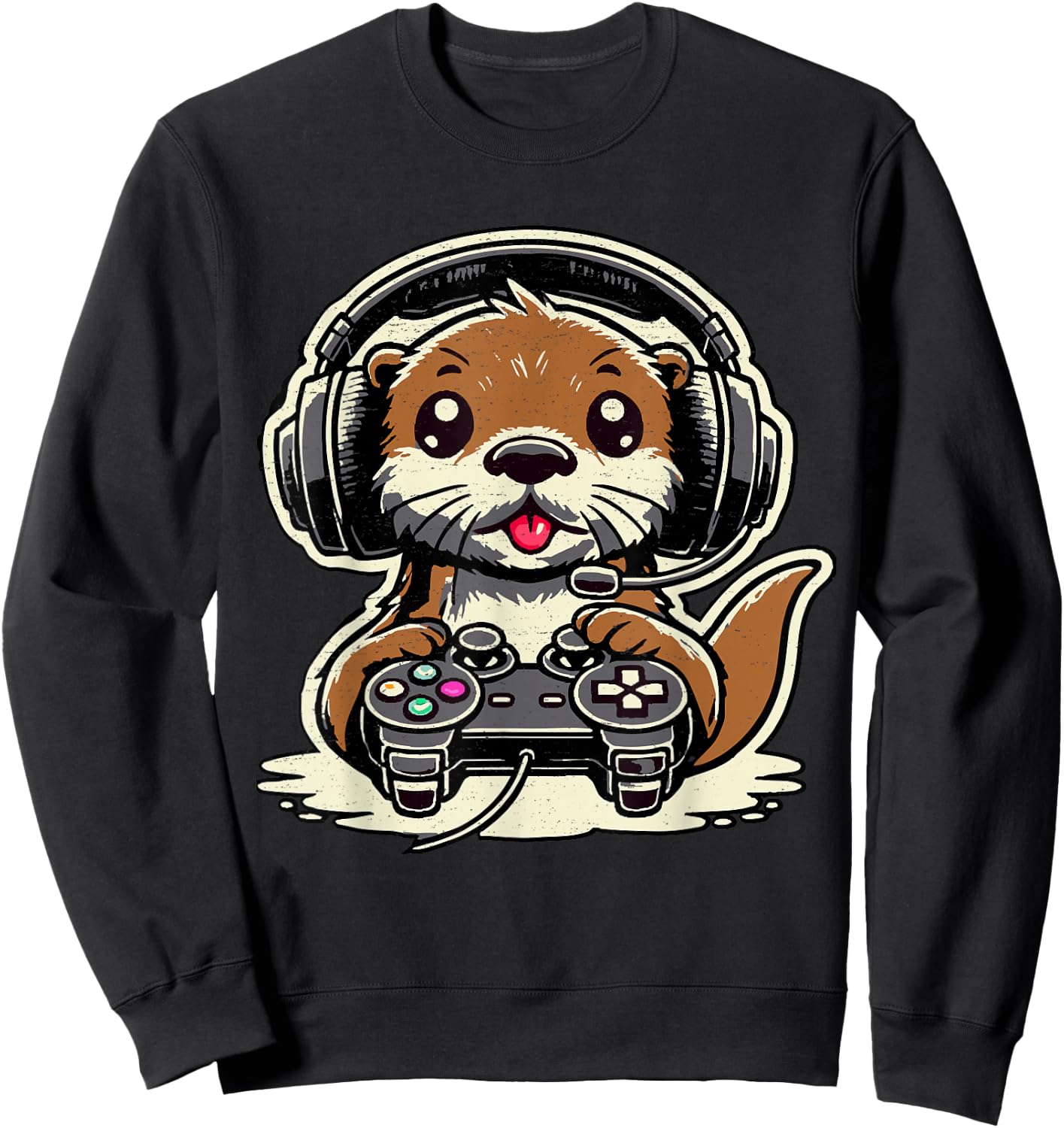Funny Sea Otter Amateur Sea Otter Video Game , Black, S Sweatshirt - Sweatshirt | Black