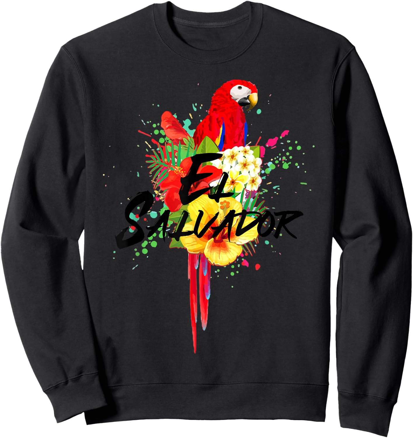 El Salvador Parrot Tropical Salvadoran Souvenir Sweatshirt - Sweatshirt | Black
