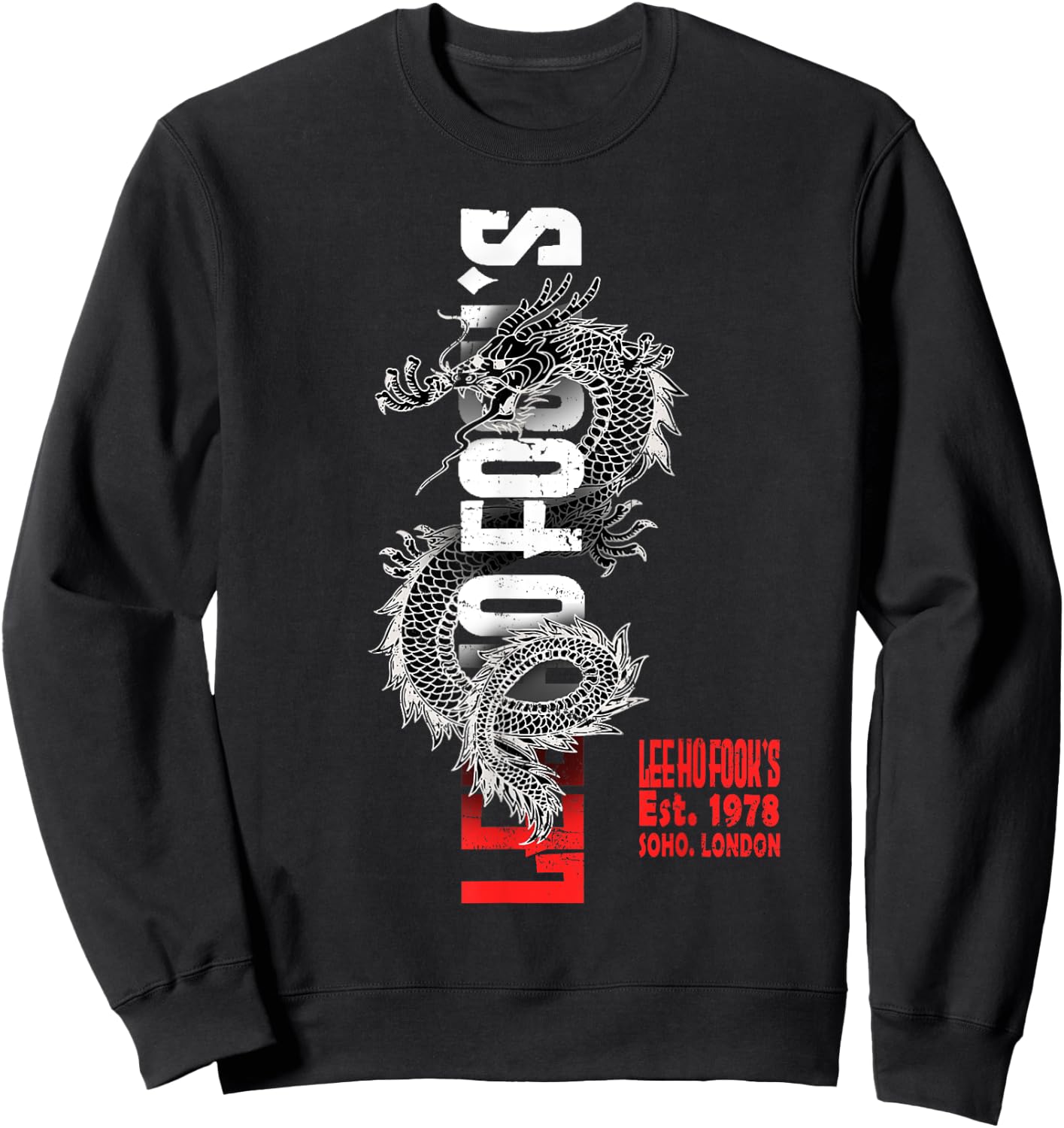 Vintage Lee Ho Fooks Chinese Restaurant China Dragon Sweatshirt - Sweatshirt | Black