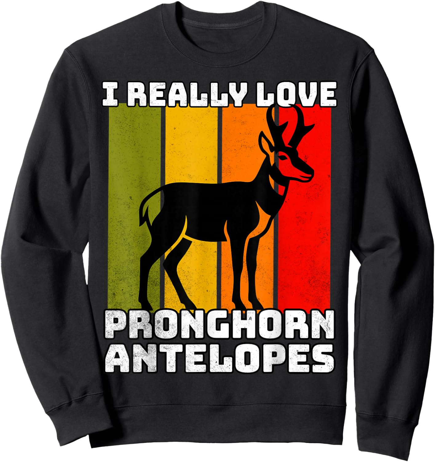 Pronghorn Antelope Retro Pronghorn Antelope Sweatshirt - Sweatshirt | Black