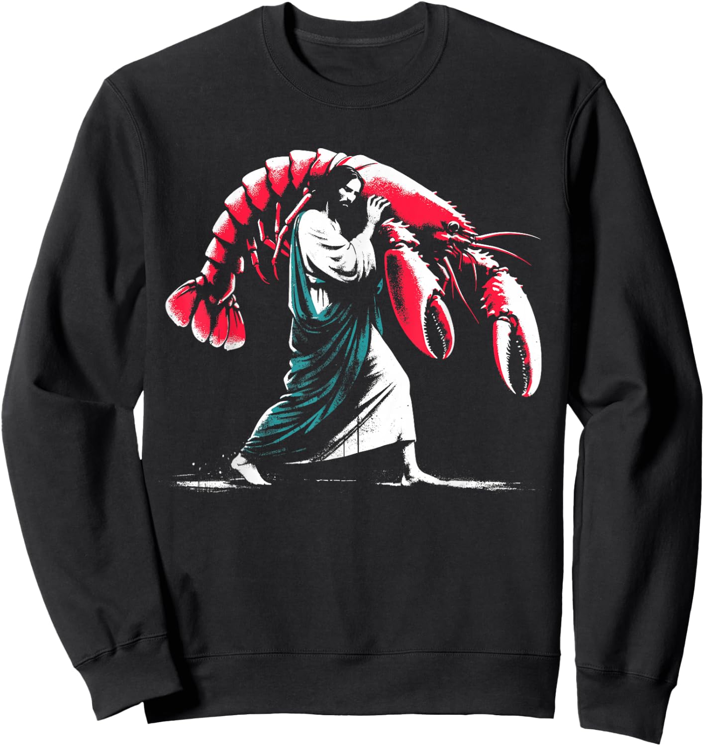 Jesus Caught Lobster - Funny Christian Lobster Lover Sweatshirt - Sweatshirt | Black