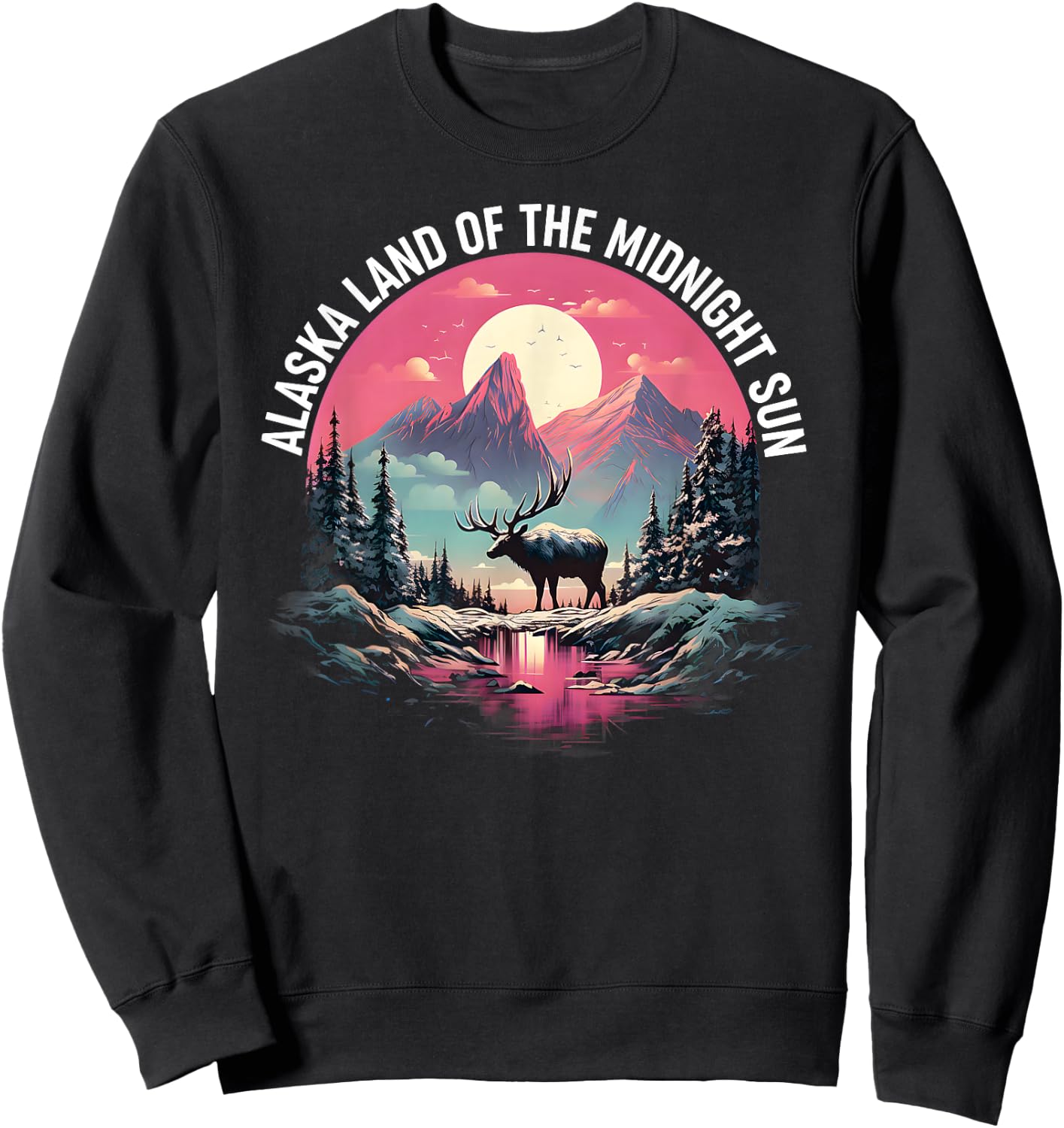 Alaska Land of the Midnight Sun - Alaska Sweatshirt - Sweatshirt | Black