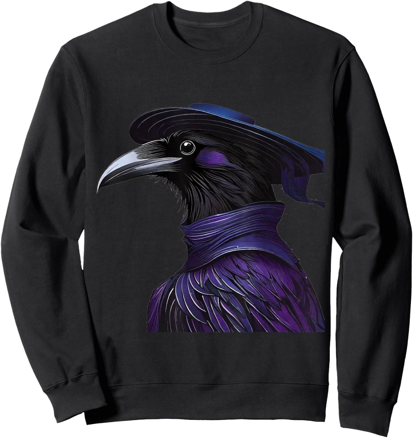Retro Raven Crow Steampunk Scifi Dystopia Industrial Fantasy Sweatshirt - Sweatshirt | Black