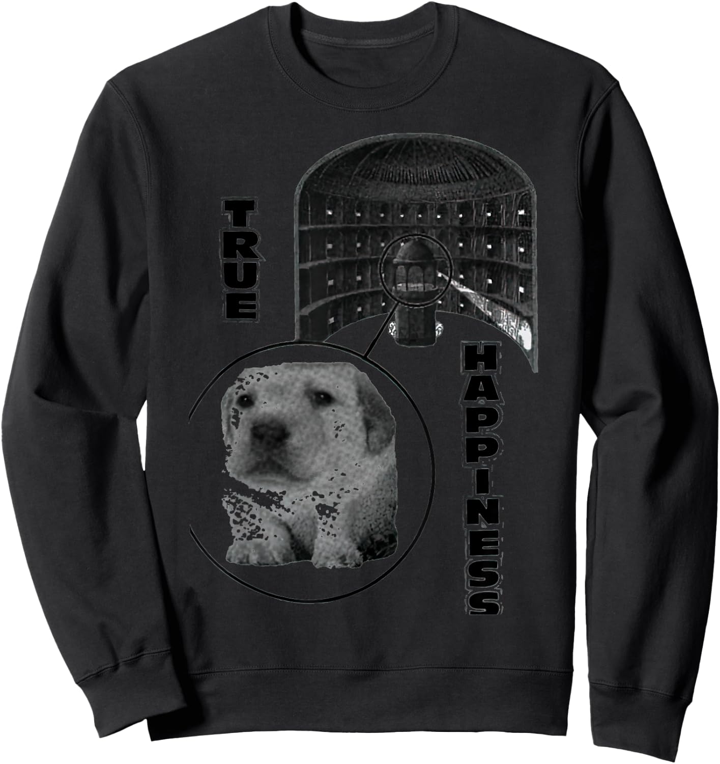 True Happiness Panopticons Funny Sweatshirt - Sweatshirt | Black