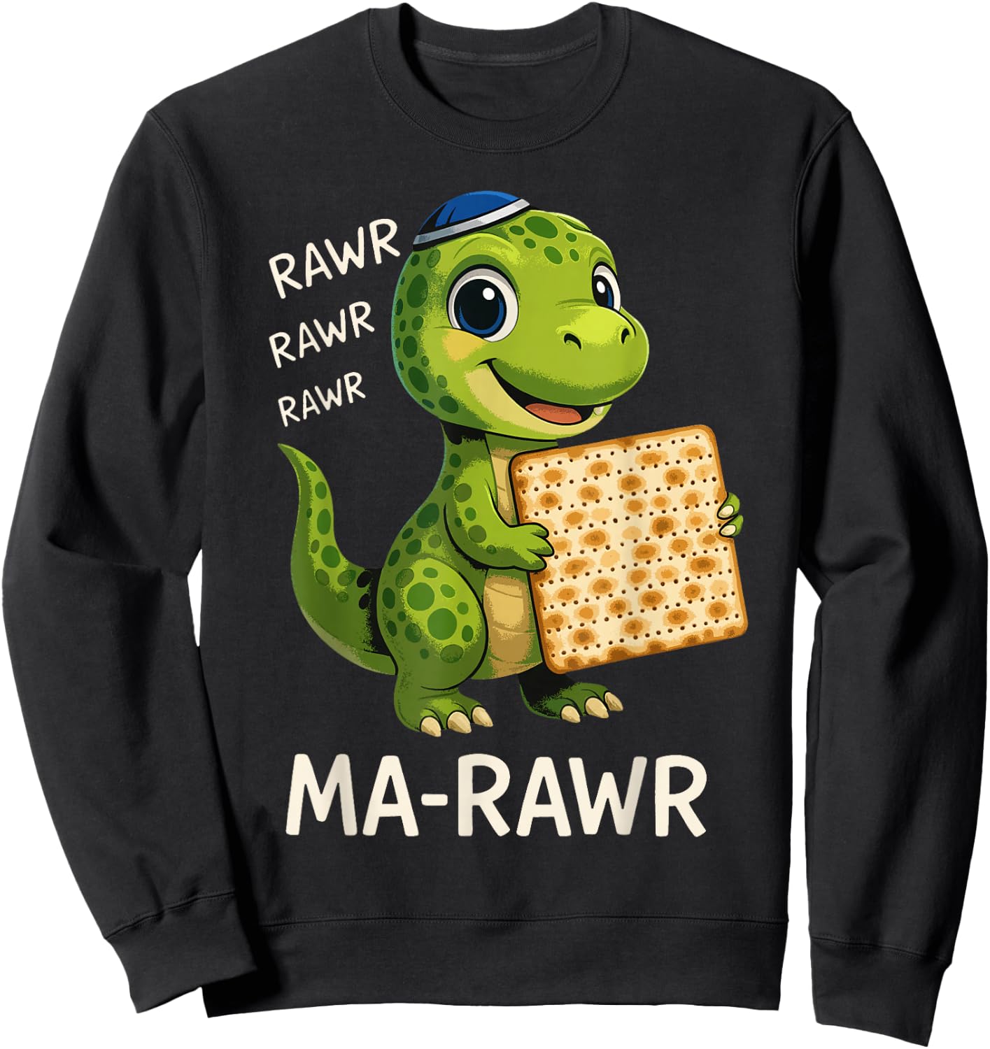 Ma-Rawr Dinosaur Funny Passover Maror Pun Sweatshirt - Sweatshirt | Black