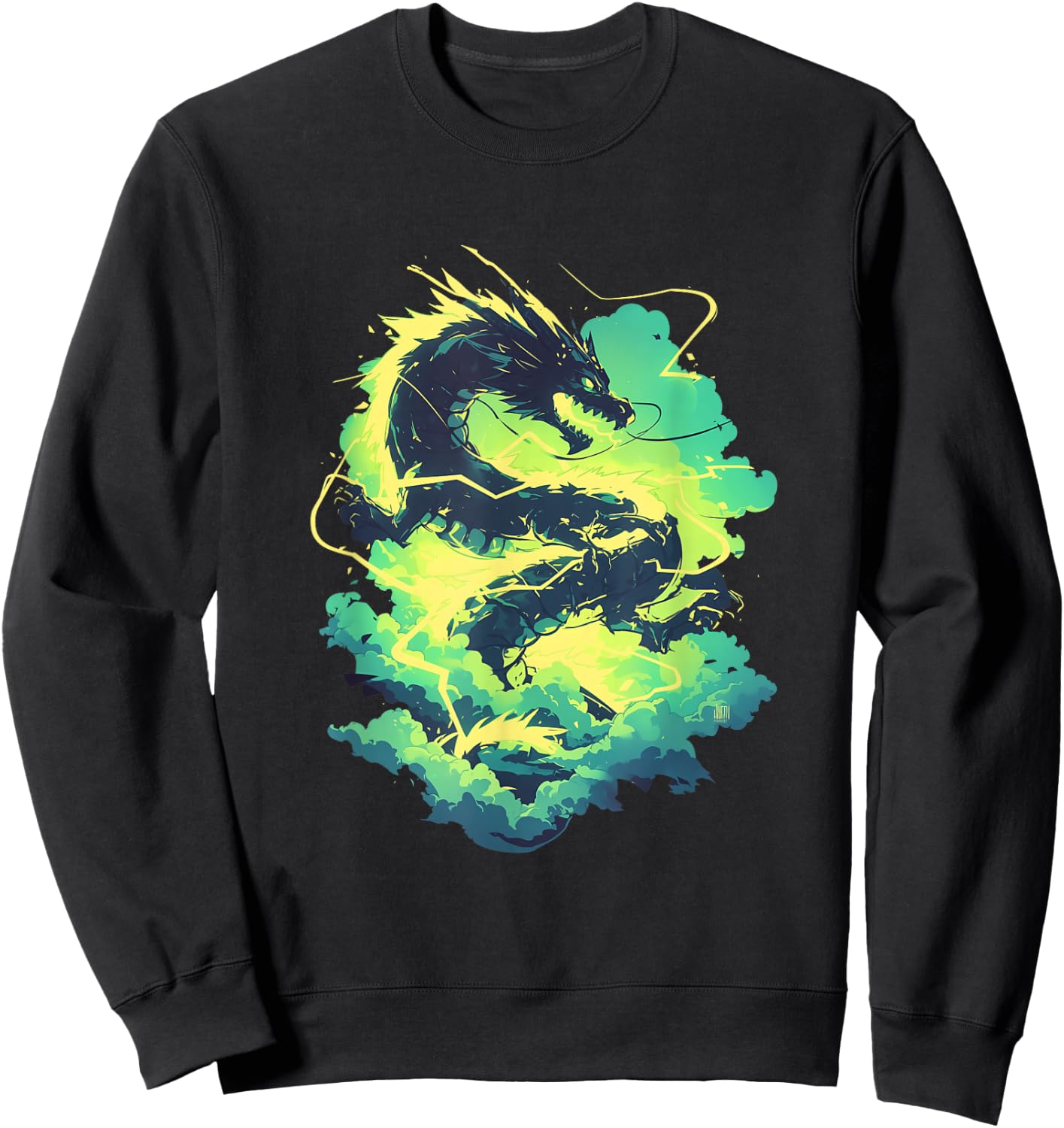 Ethereal Dragon: Protector of the Cloud Realms Sweatshirt - Sweatshirt | Black