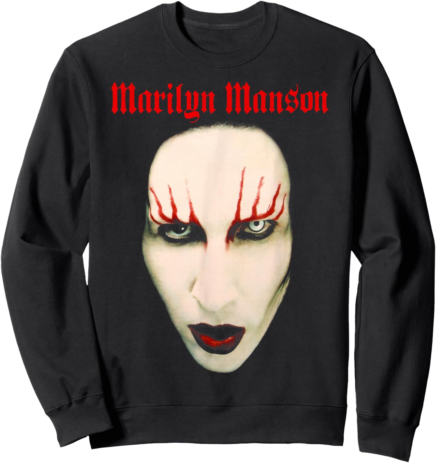 Marilyn Manson – Big Face Red Lips , Black, S Sweatshirt - Sweatshirt | Black