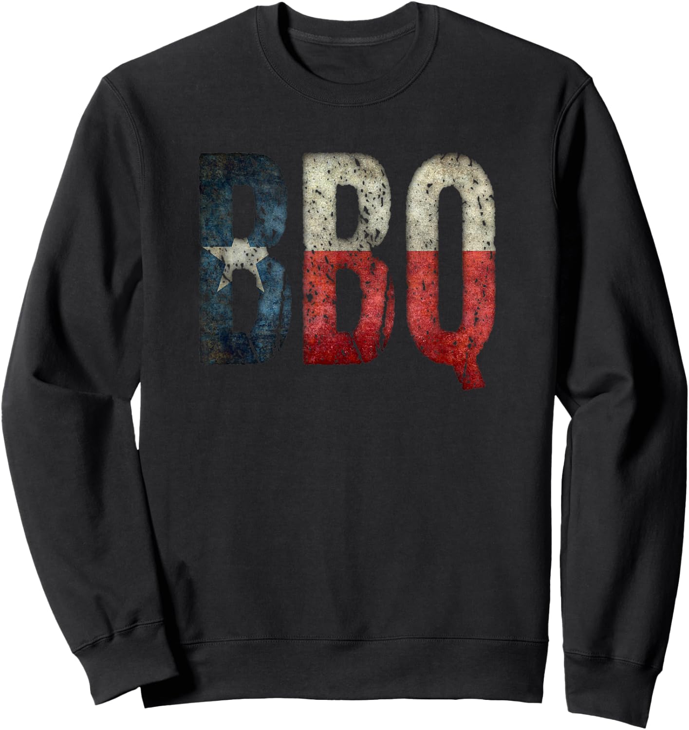 BBQ Texas State Flag Barbecue Sweatshirt - Sweatshirt | Black
