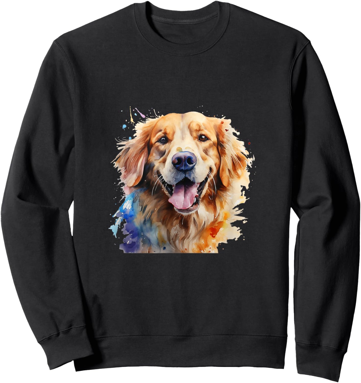 Watercolor Golden Retriever For Golden Retriever Dog Lovers Sweatshirt - Sweatshirt | Black