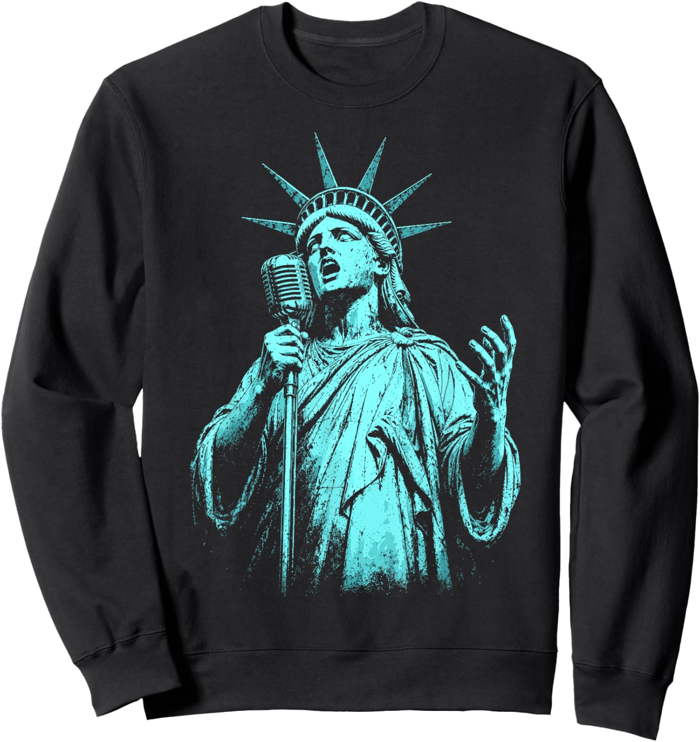 4th of July Statue of Liberty Singer 1776 2026 Sweatshirt - Sweatshirt | Black