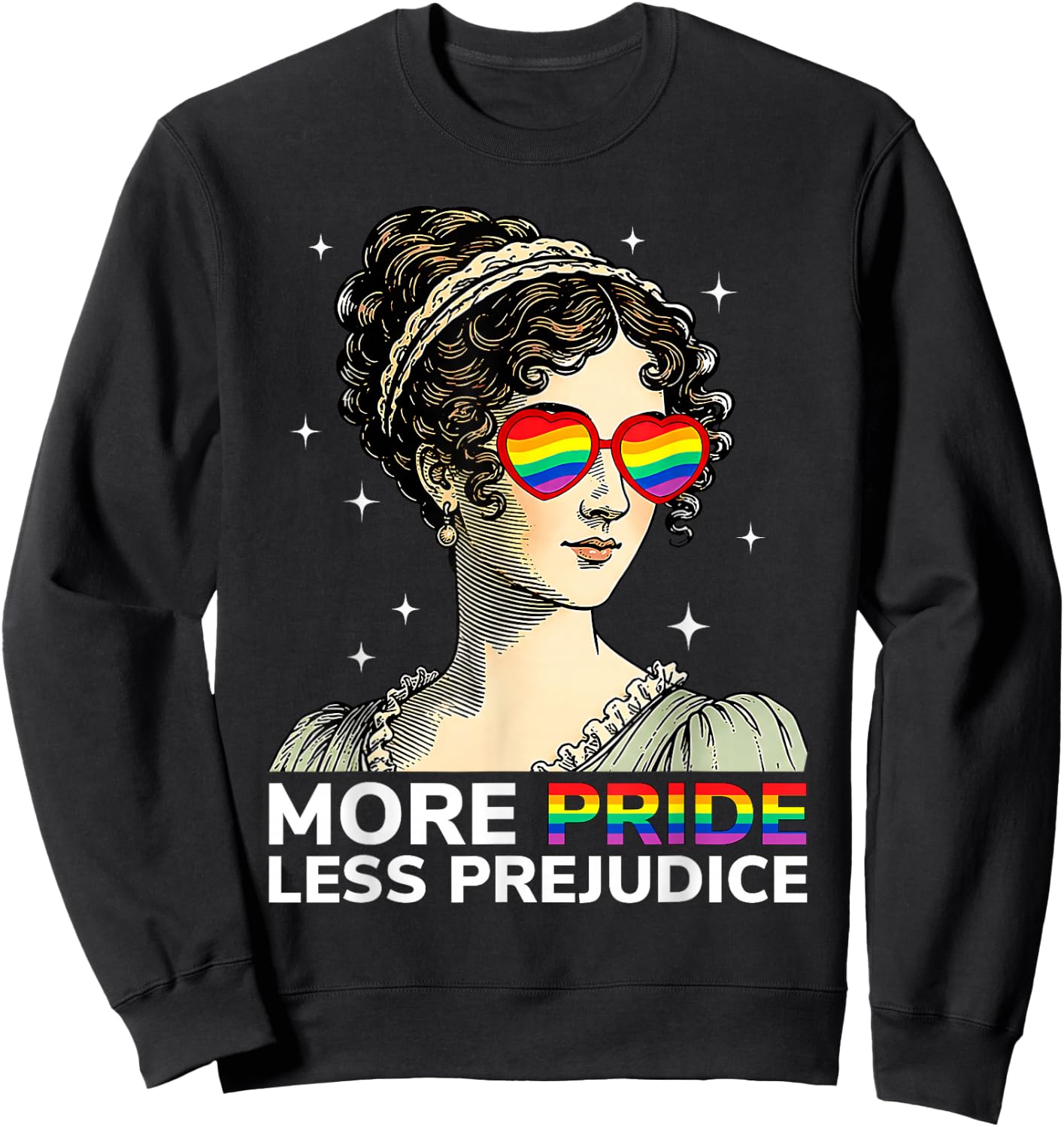 More Pride Less Prejudice Pride Month LGBTQ Gay Lesbian Sweatshirt - Sweatshirt | Black